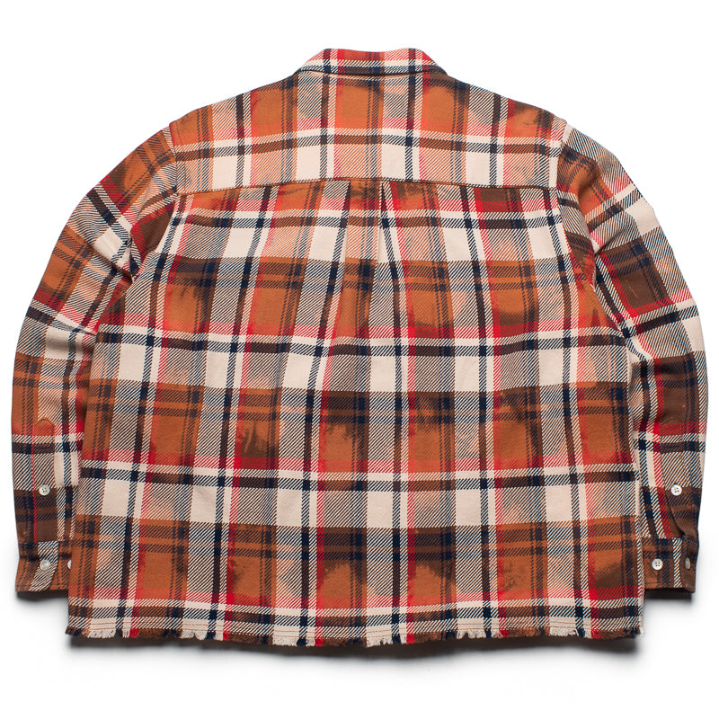 BAPE Bleached Check Zip-Up Shirt - Red | Stylish Streetwear Hoodie for Men | Perfect for Casual Outfits & Urban Fashion