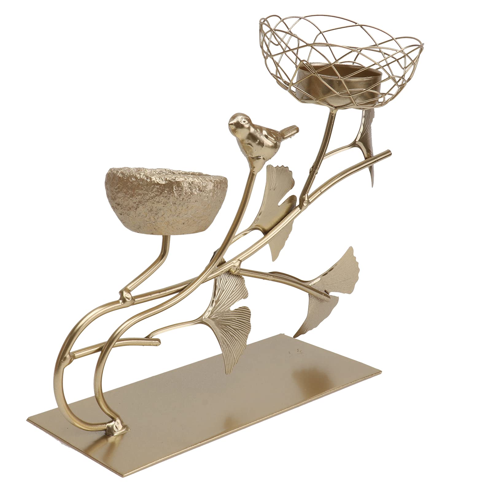 Vintage Wrought Iron Bird Candle Holder - Decorative Cast Iron Tealight Stand for Home Decor, Romantic Centerpiece, Wedding & Table Setting - Elegant Metal Candle Holder for Living Room, Bedroom, or Outdoor Garden Party
