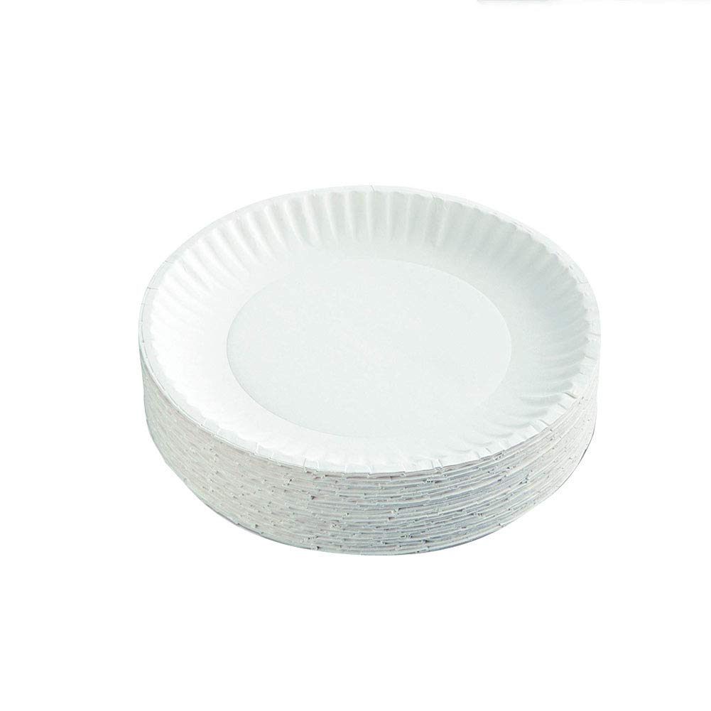 Lependor 50 Pack 7-Inch White Disposable Paper Plates - Eco-Friendly Dinnerware for Parties, Picnics & Everyday Use