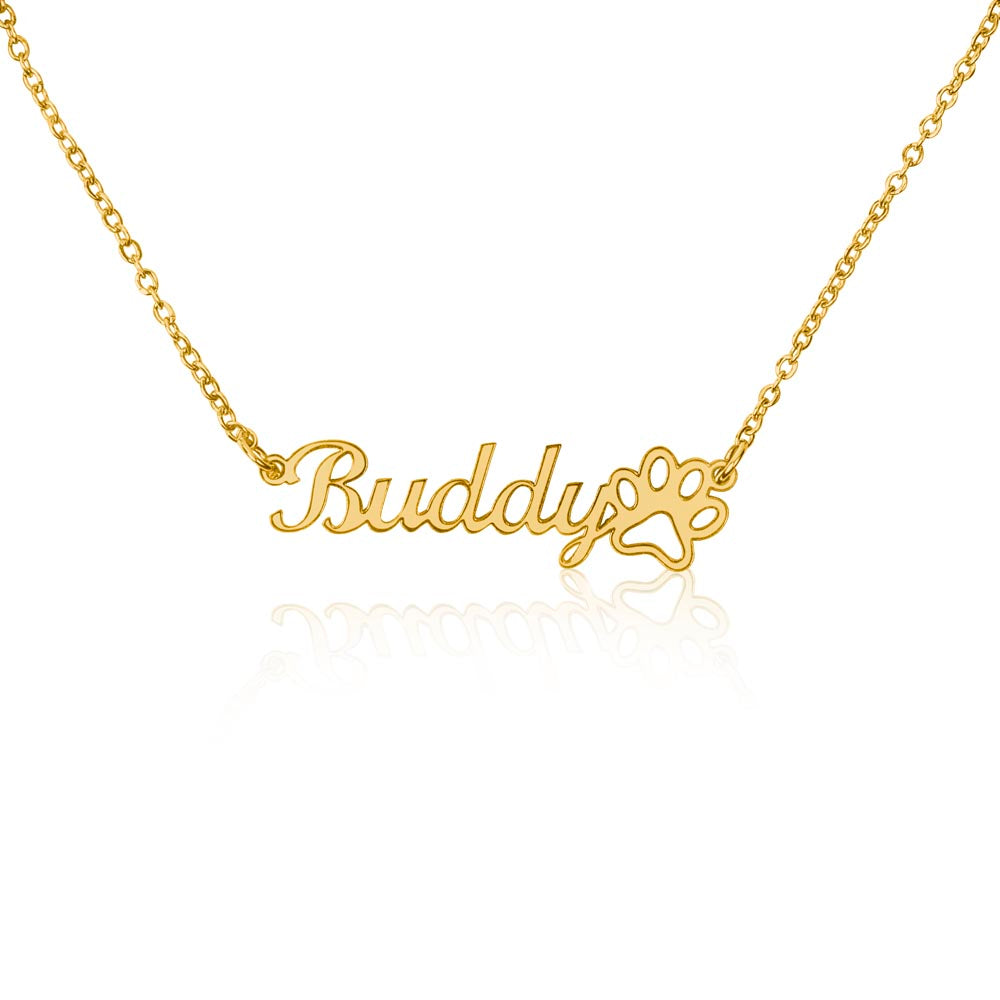 Personalized Dog Paw Print Name Necklace - Custom Pet Memorial Jewelry for Dog Owners - Perfect Gift for Pet Lovers & Memorial Keepsake - Great for Anniversaries, Birthdays & Special Occasions