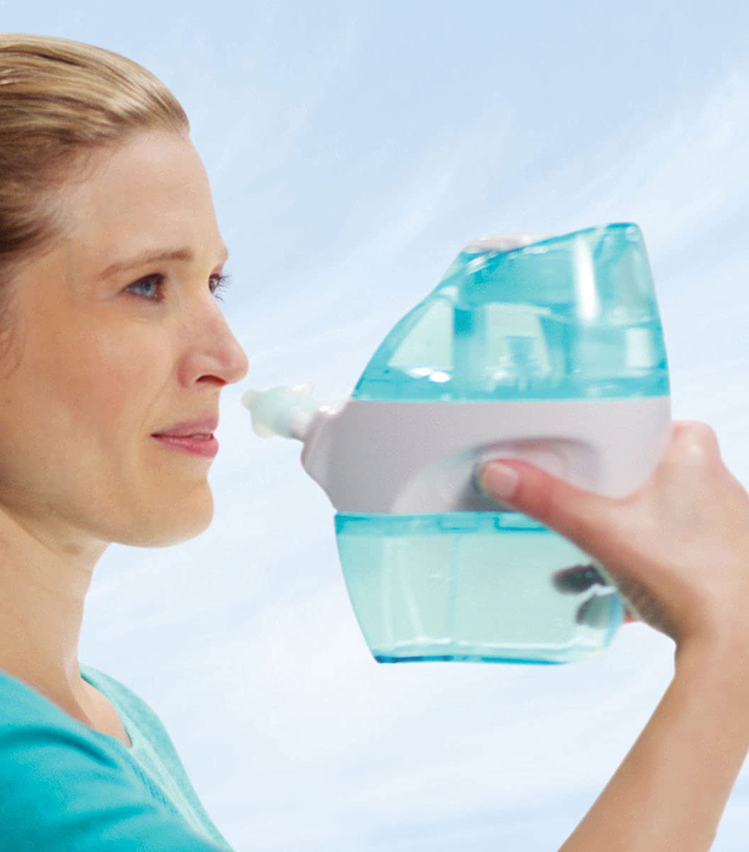 Navage Essentials Bundle Nasal Irrigation System - Saline Nasal Rinse Kit with 1 Nose Cleaner, 30 Salt Pods, Countertop Caddy & Teal Travel Case | Sinus Relief for Allergies, Cold & Congestion | Perfect for Home & Travel Use