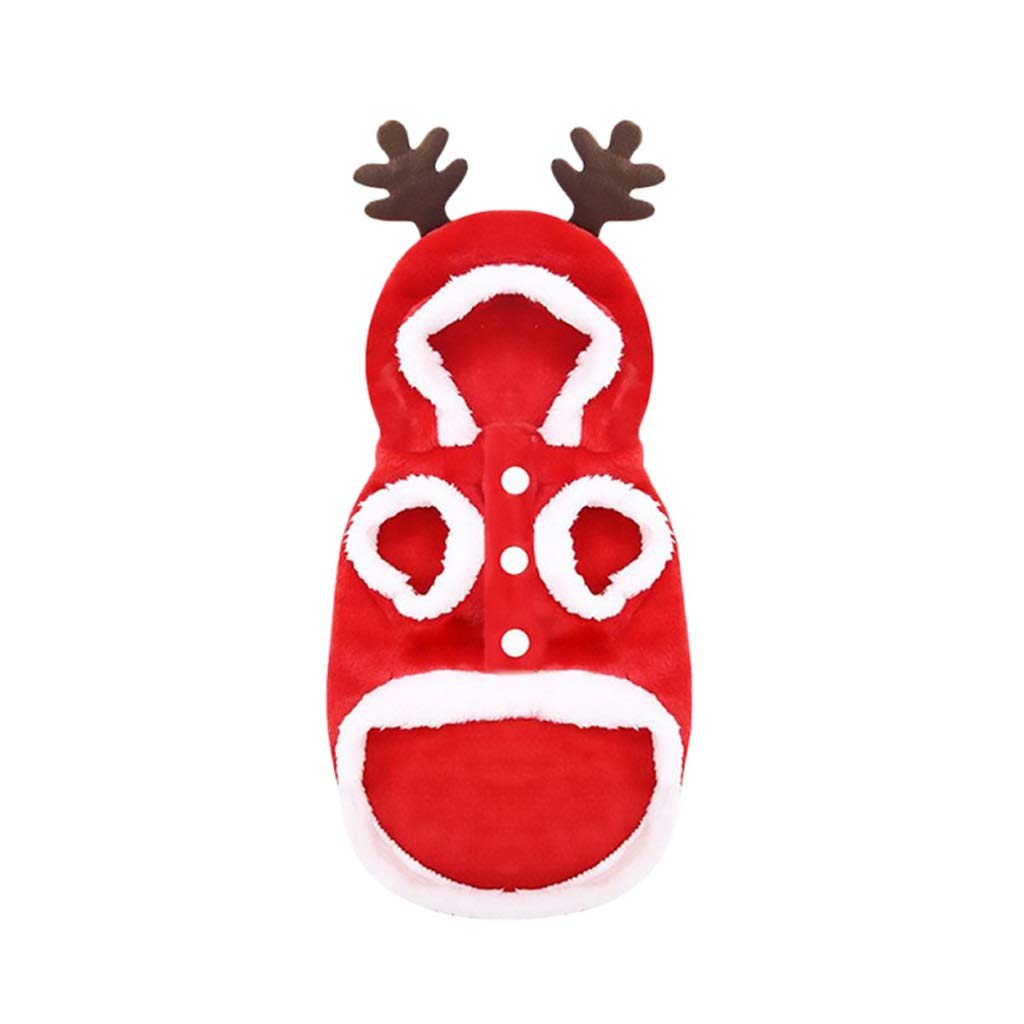 UXZDX CUJUX Christmas Pet Costume - Soft Plush Dog & Cat Outfit - Cozy Holiday Pet Clothing for Small to Medium Pets - Perfect for Christmas Photos & Festive Parties