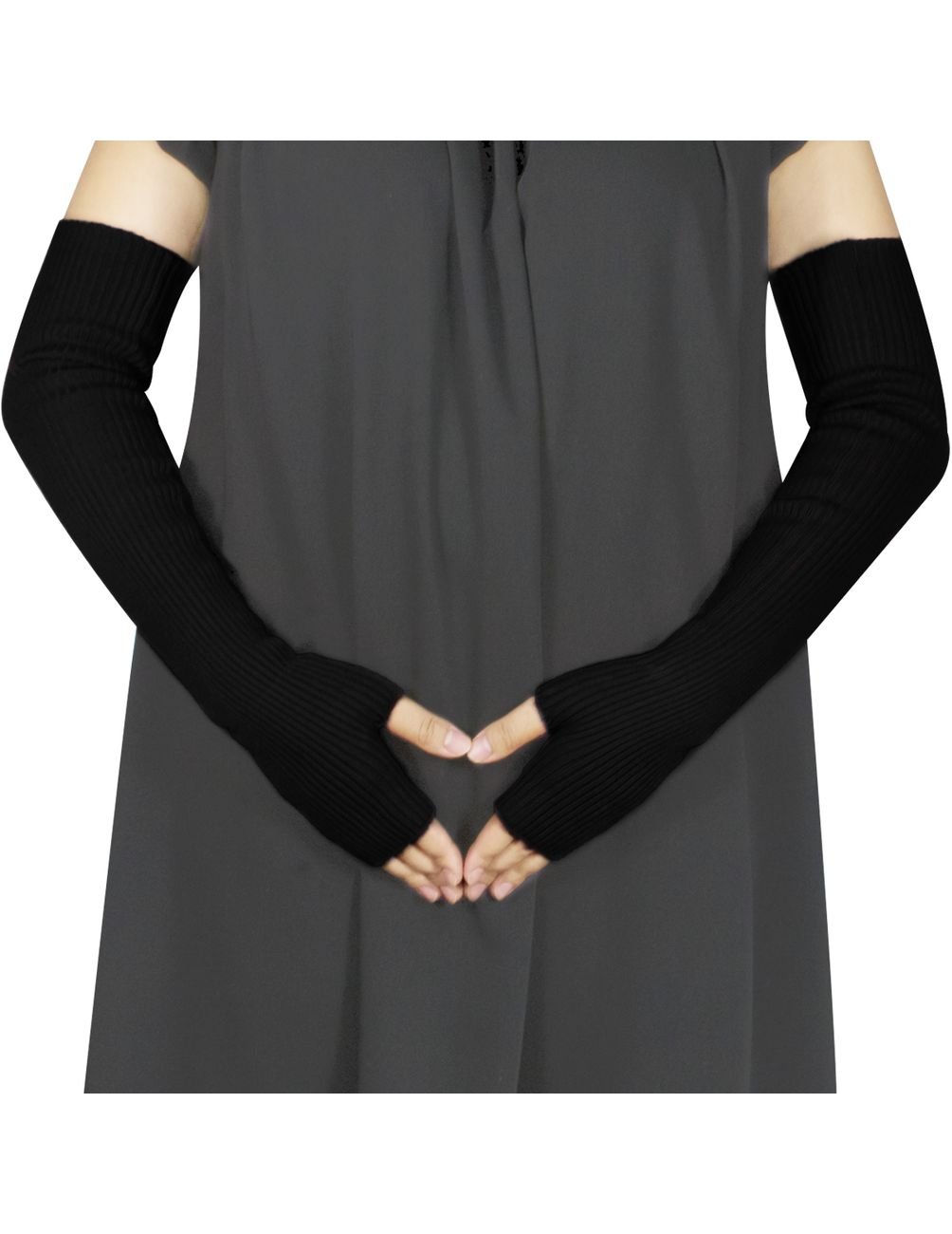 Dahlia Women's Cold Weather Arm Warmers - Elbow & Upper Arm Length Knitted Sleeves for Winter Running, Yoga, and Outdoor Activities