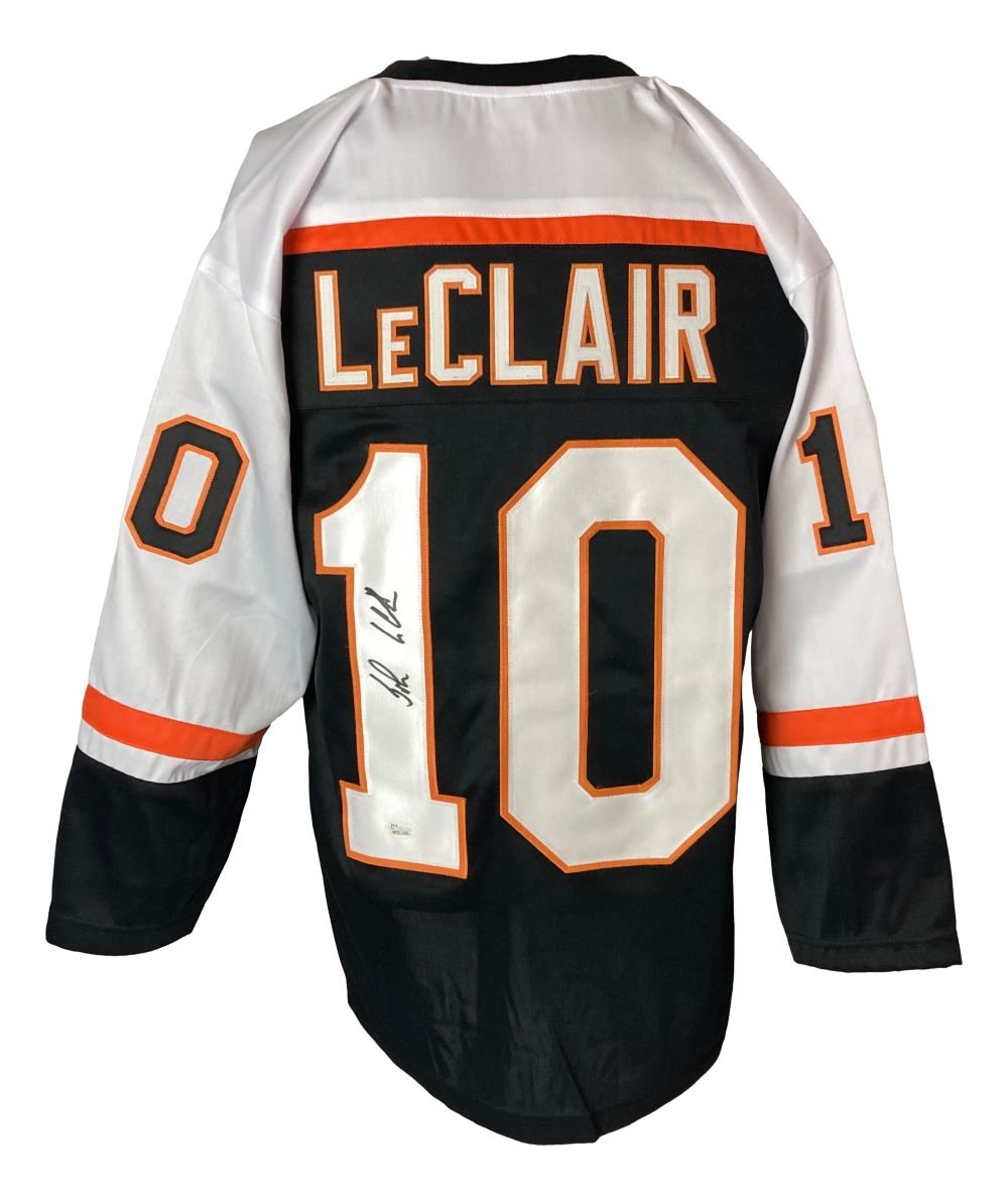 Authentic John Leclair Philadelphia Flyers Signed Black Hockey Jersey with JSA COA - Perfect for Collectors, Fans, and Sports Memorabilia Displays