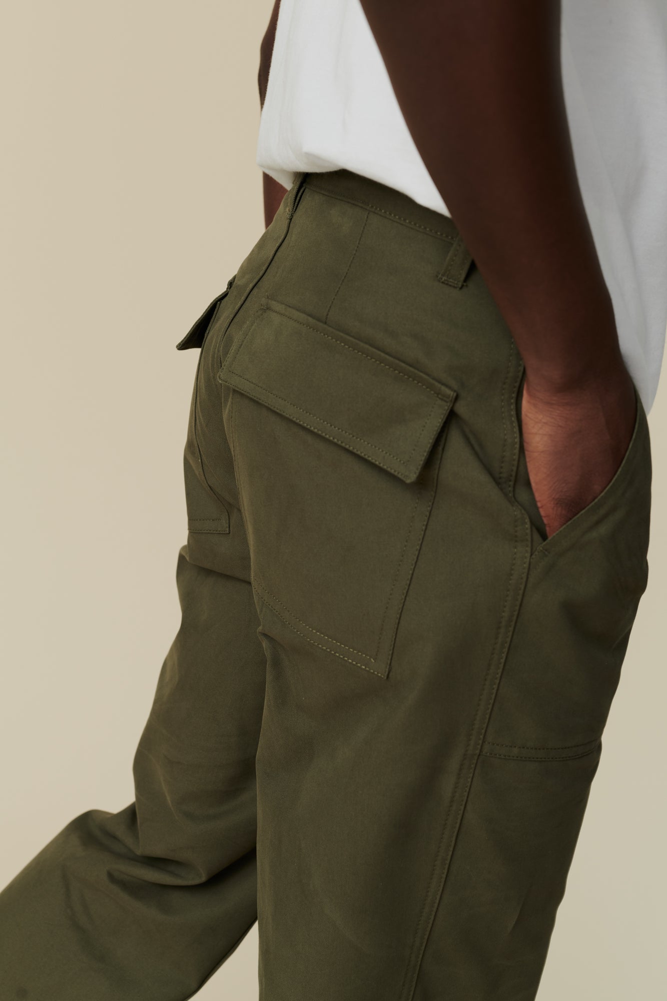 Men's Heavyweight 100% Cotton Combat Pants - Olive Green Tactical Trousers for Outdoor, Hiking & Military Style