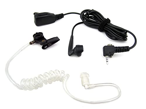 BMINO Portable Walkie Talkie Headset with Air Acoustic Tube Earpiece & PTT Microphone - Compatible with Sepura Radios - Ideal for Security, Construction & Outdoor Adventures