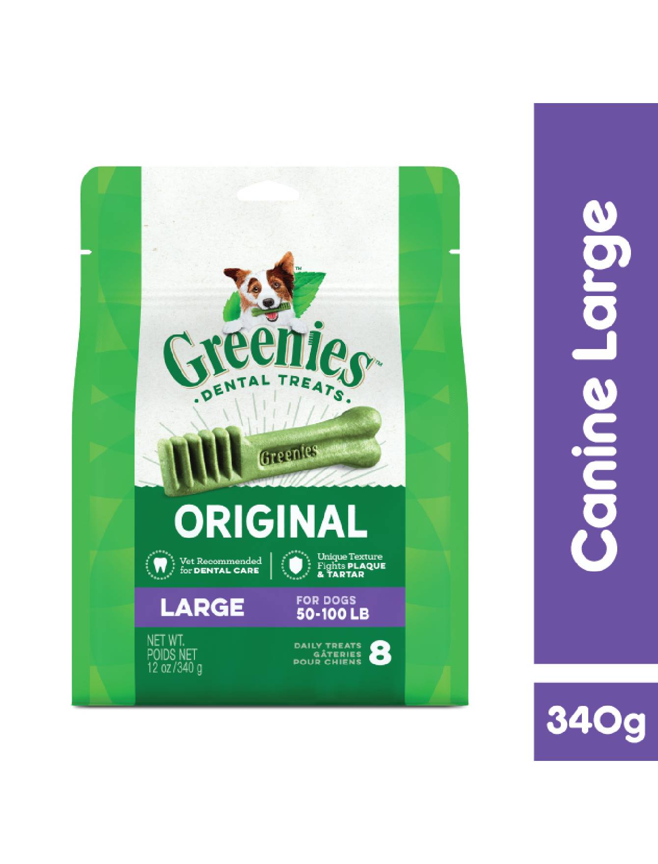 Greenies Large Dental Dog Treats 12oz (340g) - Natural Teeth Cleaning Chews for Large Dogs - Freshens Breath & Reduces Tartar - Perfect for Daily Oral Care & Training Rewards