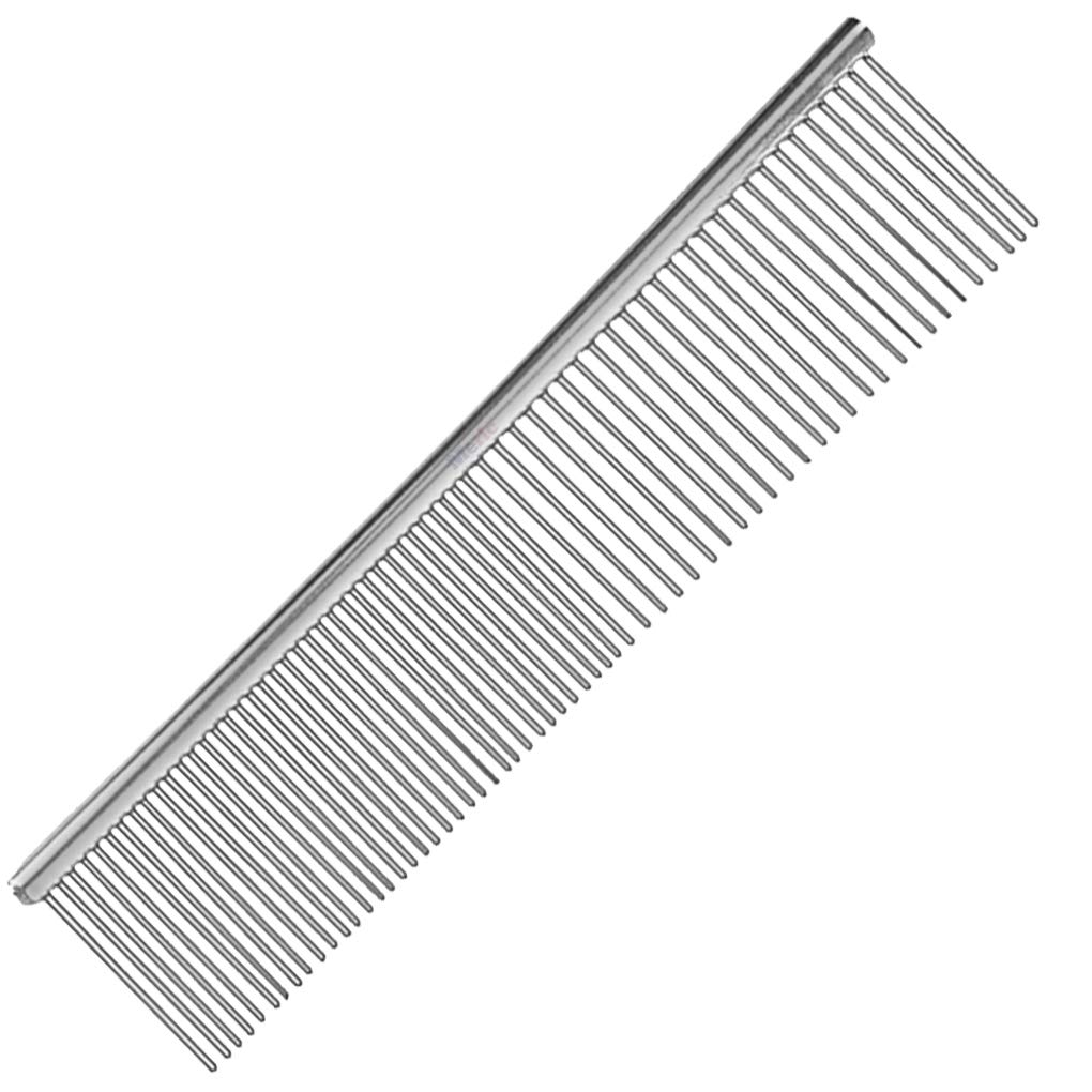Premium CoCoo Pet Grooming Comb - Stainless Steel Detangling Brush for Cats & Dogs | Removes Loose Fur & Stimulates Skin | Ideal for Small/Medium Pets (7.5