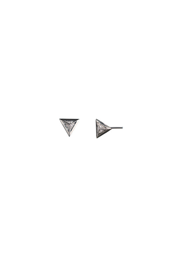 14K White Gold Sid Diamond Earrings for Women - Elegant Dark Studs for Everyday Wear, Parties & Special Occasions