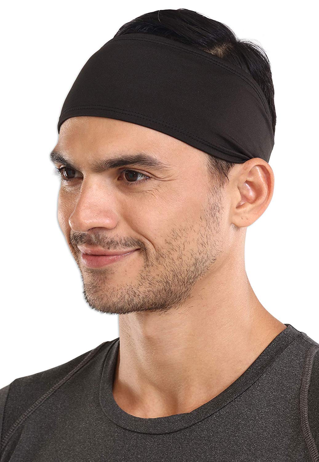 BISMAADH Men's Headband - Sweat Absorbing Headbands for Running, Sports & Workouts - Breathable Stretch Athletic Sweatbands for Tennis, Football & Exercise - Moisture Wicking Performance Headwear for Active Lifestyles & Outdoor Activities