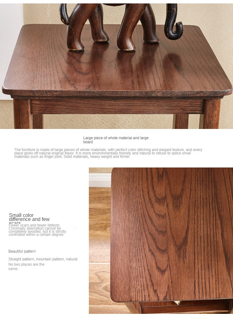 Solid Oak Wood Walnut Finish Flower Stand - Rustic Home Decor for Living Room, Balcony & Garden Plant Display