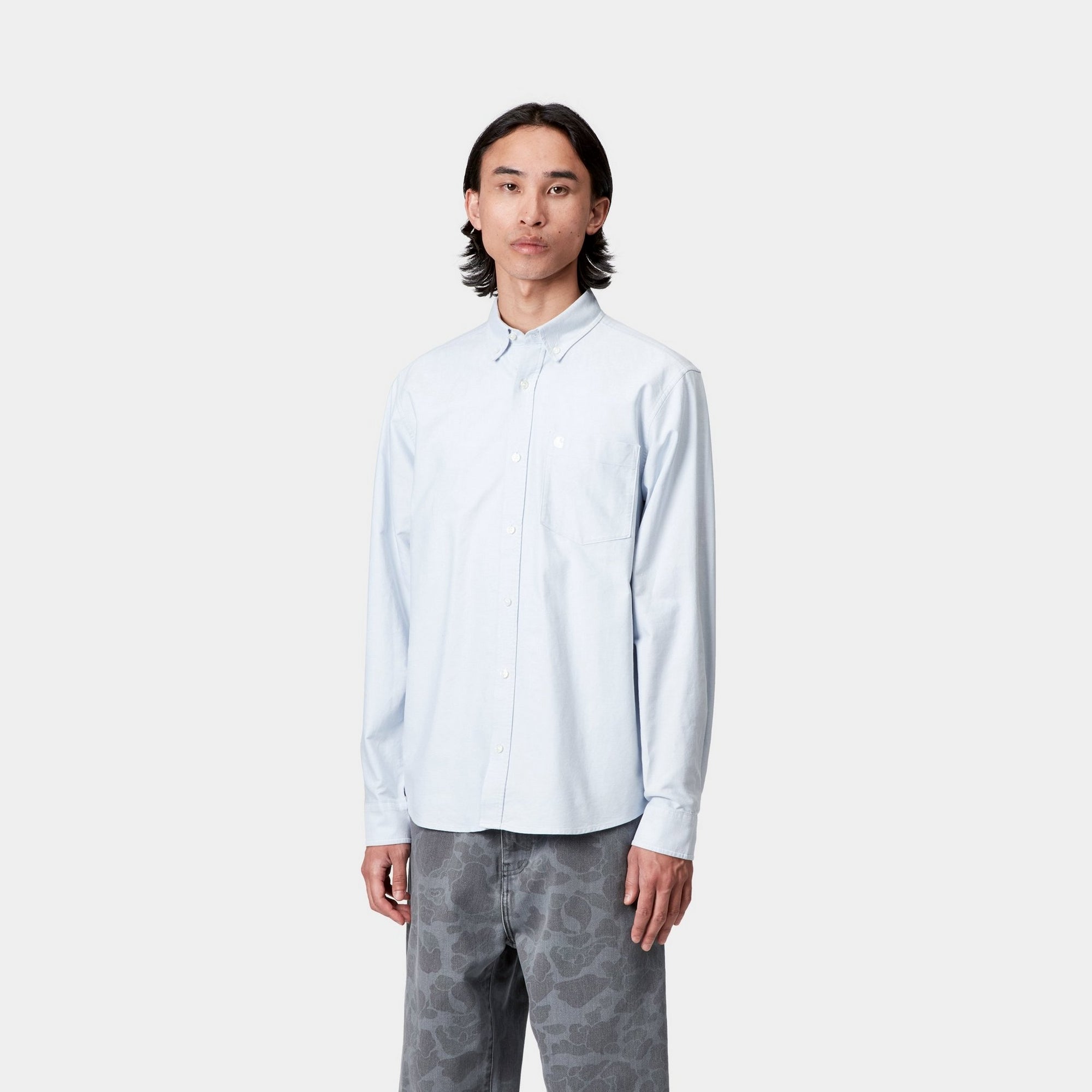 C Logo Cotton T-Shirt for Men & Women - Blue Fog & White Colors | Casual Wear, Street Style, Everyday Outfit