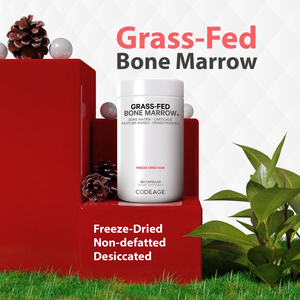 Codeage Grass Fed Bone Marrow Supplement - 100% Pure, Supports Joint & Immune Health - Ideal for Keto, Paleo & Fitness Enthusiasts