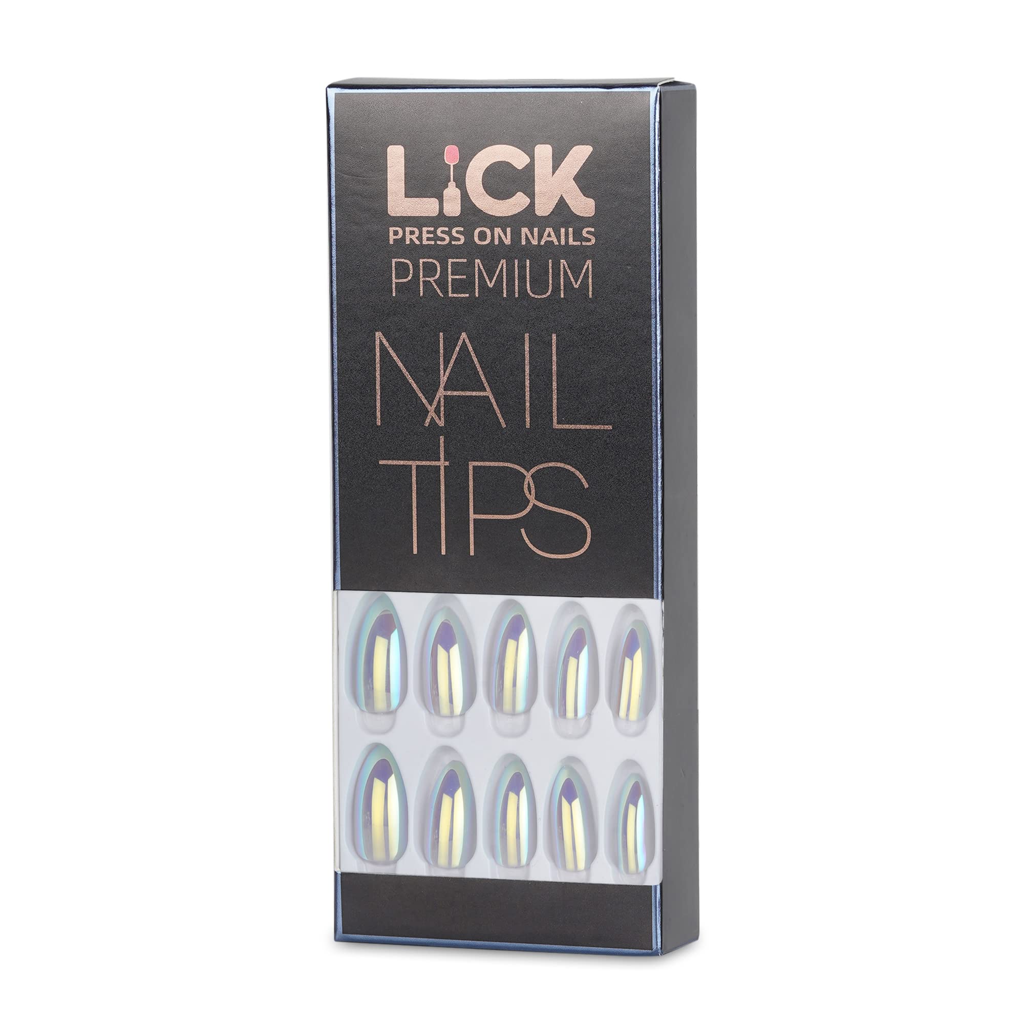 Reusable Metallic Artificial Nails Set - 14 Pcs Acrylic Fake Nails for Women & Girls, No Glue Needed Nail Extension Kit | Perfect for Parties, Weddings & Everyday Glam