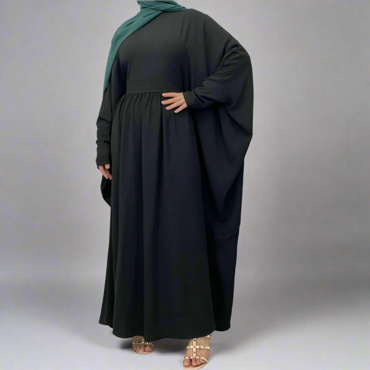 Elegant Pleated Wrinkle-Resistant Abaya Dress #256836 - Perfect for Modest Fashion, Prayer & Special Occasions