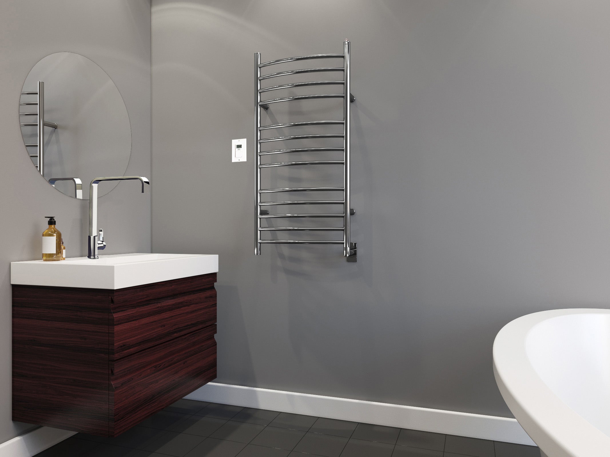 40 Inch Polished Stainless Steel Electric Towel Warmer & Drying Rack with Timer - Hardwired Bathroom Heater for Spa, Luxury Home & Hotel Use