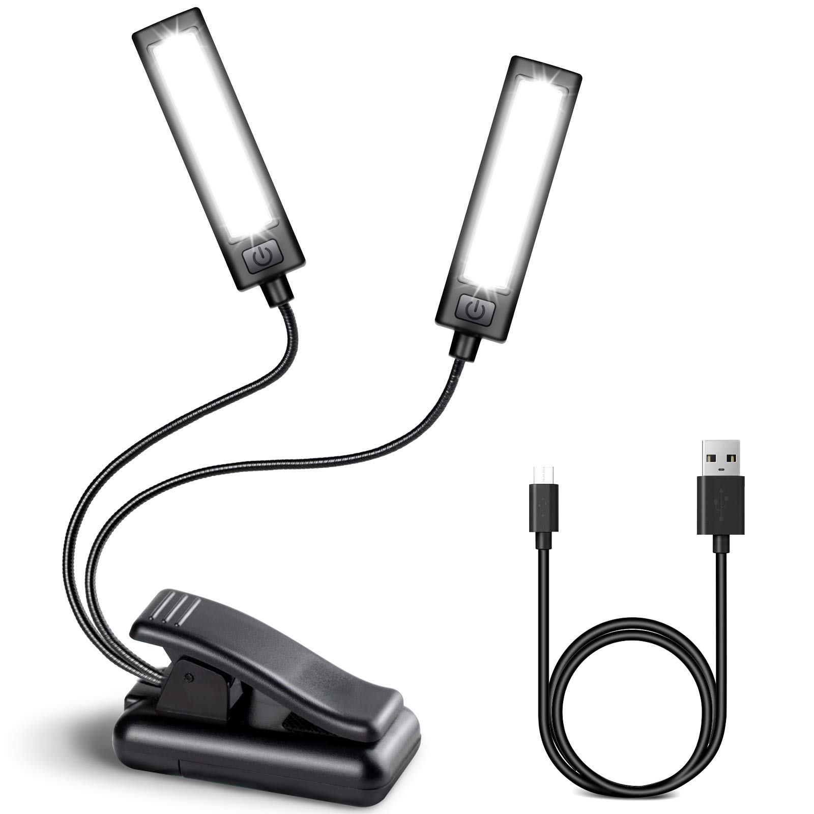 CAHAYA LED Music Stand Light - 3 Brightness Modes, Portable & Adjustable Rechargeable Book Lamp with USB Cable - Perfect for Reading, Sheet Music, and Nighttime Studying