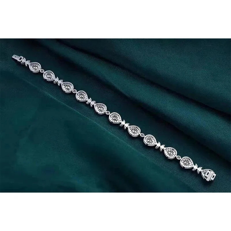 18K White Gold Diamond Cuff Bracelet - 5 Carat Natural Diamonds, Luxury Engagement Gift for Women, Trendy Fine Jewelry for Weddings, Anniversaries & Special Occasions