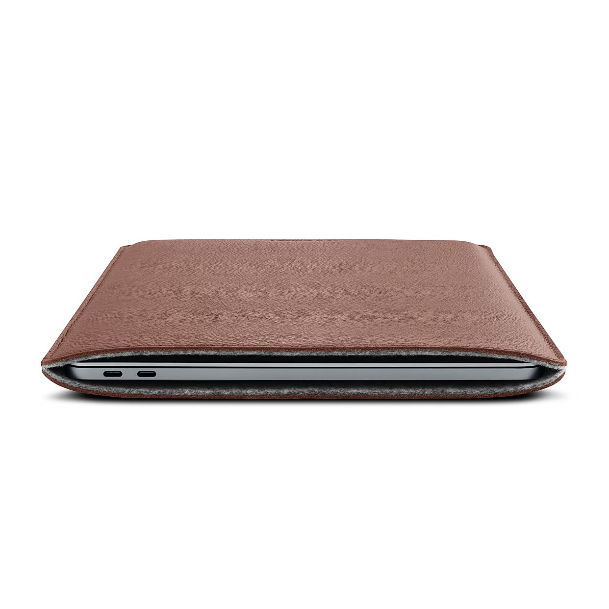 Premium Genuine Leather MacBook Pro 13 & Air 13/13.6 Inch Sleeve Case - Cognac Brown Protective Cover | Perfect for Business, Travel & Daily Commute