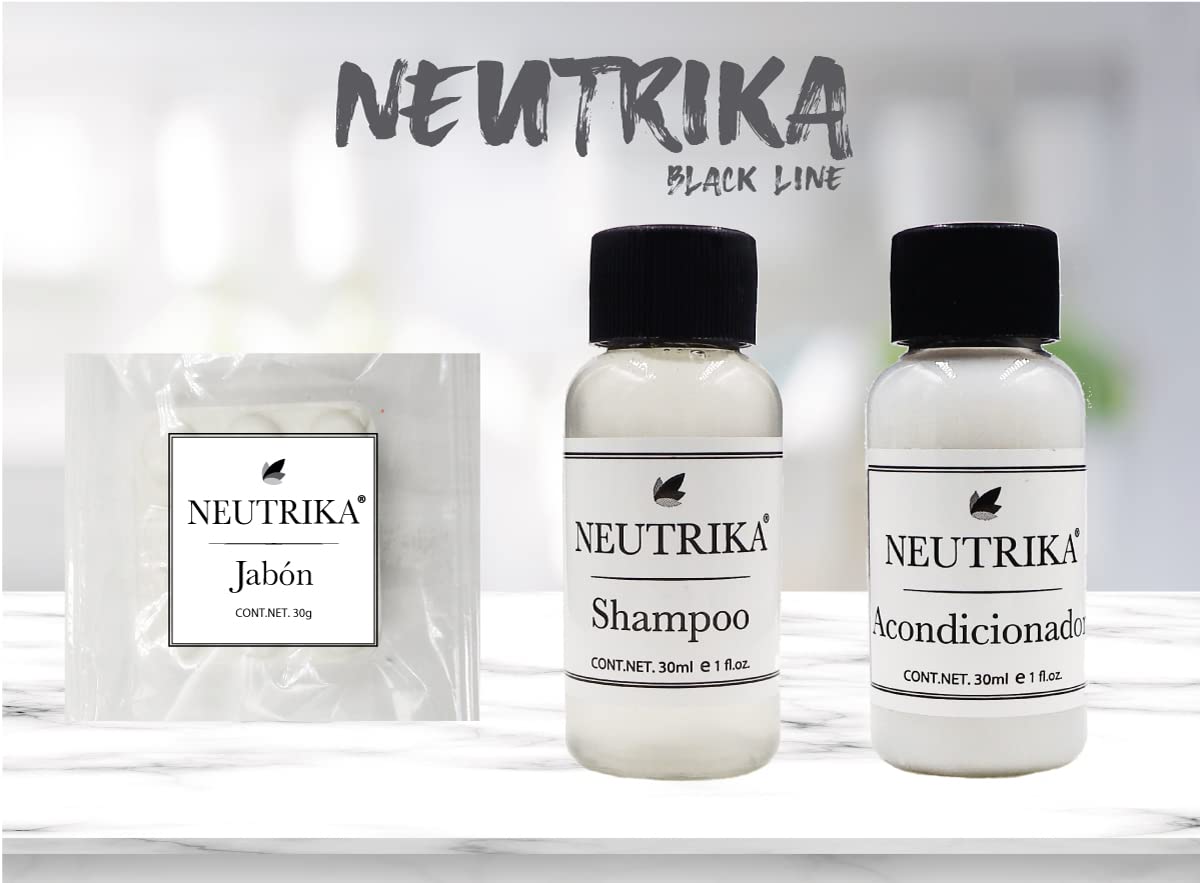 Hotel Amenities Travel Kit - 30g Soap, 30ml Shampoo & Conditioner | Paraben-Free Black Line Set of 150 Pieces | Perfect for Travel, Hotels & Guest Bathrooms
