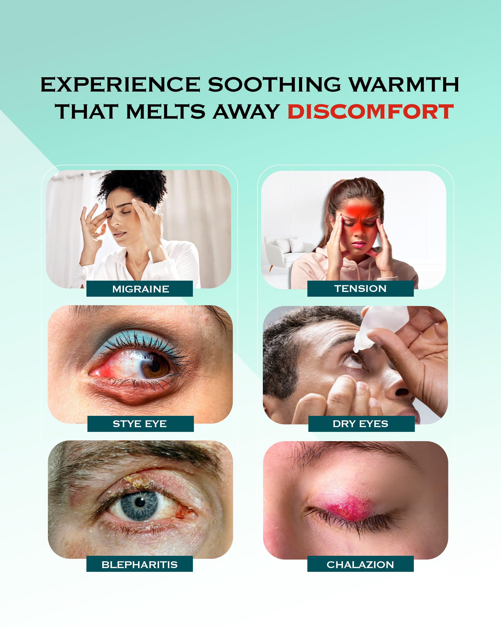 Heated Eye Mask for Dry Eyes, Blepharitis & Stye Relief - Warm Compress for Puffy, Tired Eyes & Conjunctivitis - Soft Fleece Microwaveable Eye Mask with Adjustable Strap - Perfect for Relaxation, Sleep & Eye Care at Home or Travel