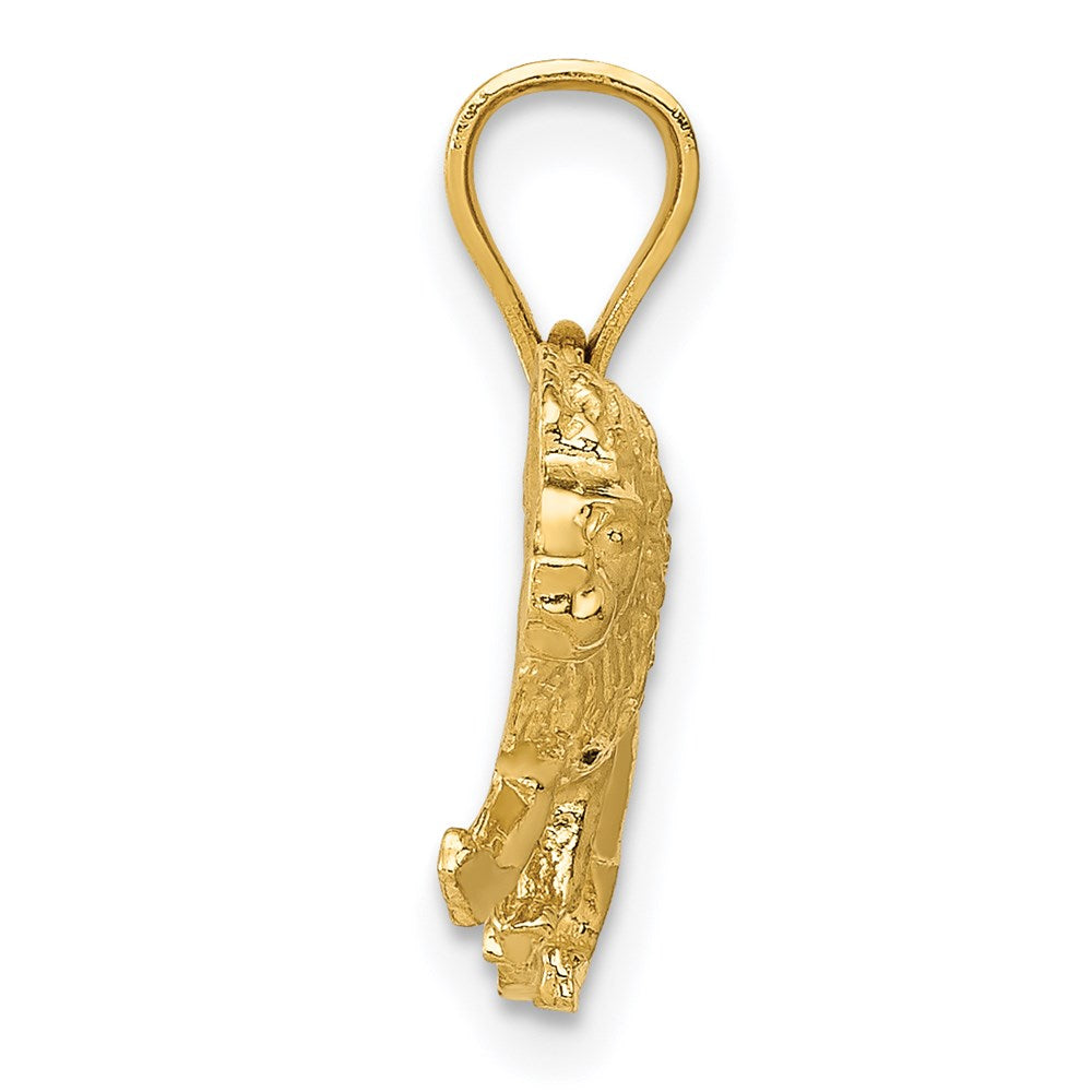 14K Gold Diamond Cut Lion Pendant Necklace for Men - Elegant Jewelry Gift for Birthday, Anniversary & Special Occasions