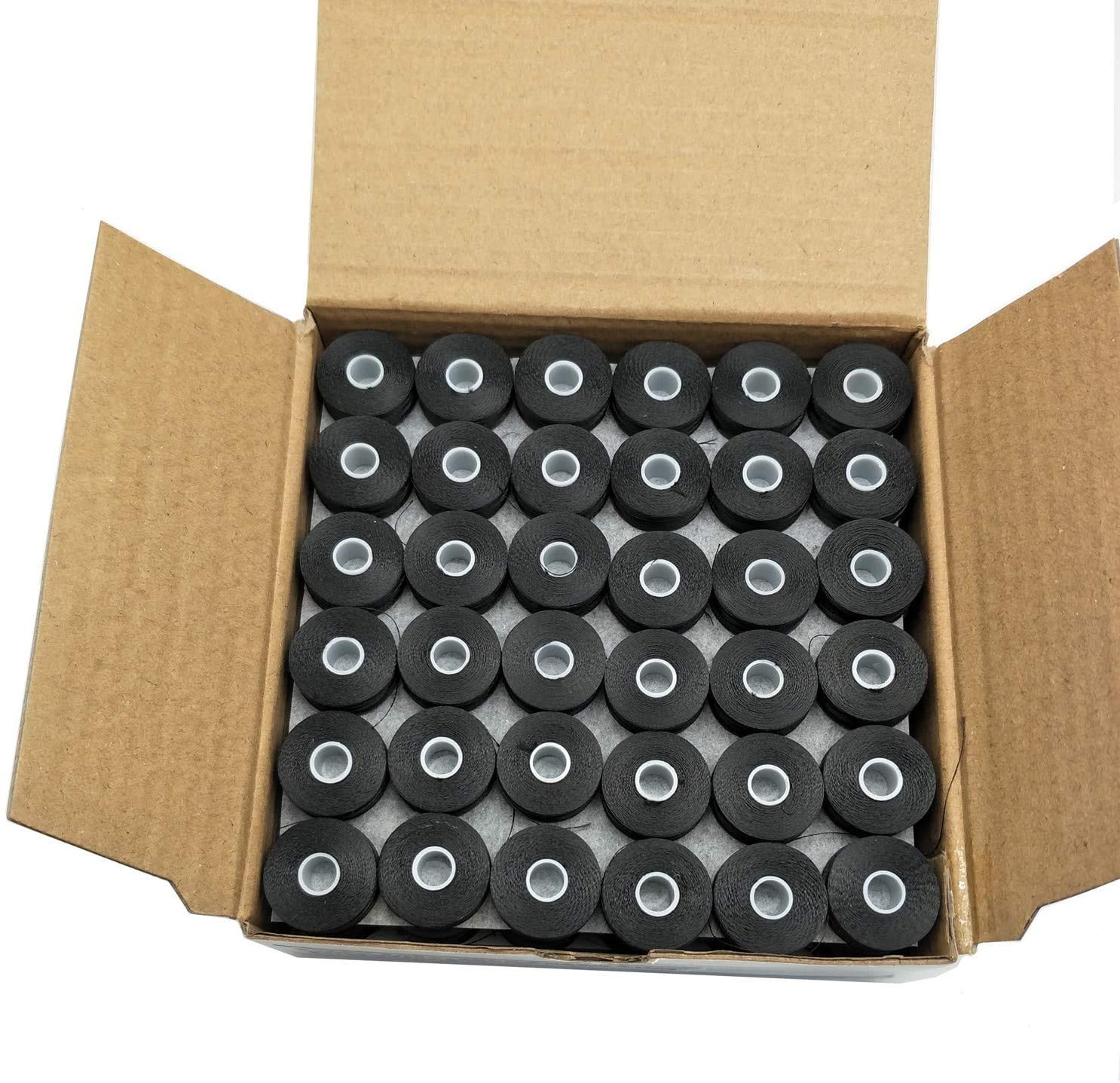 144pcs L-Style Prewound Embroidery Bobbins for Brother, Babylock, Janome Machines - Black Sideless - Perfect for Quilting, Sewing & Embroidery Projects