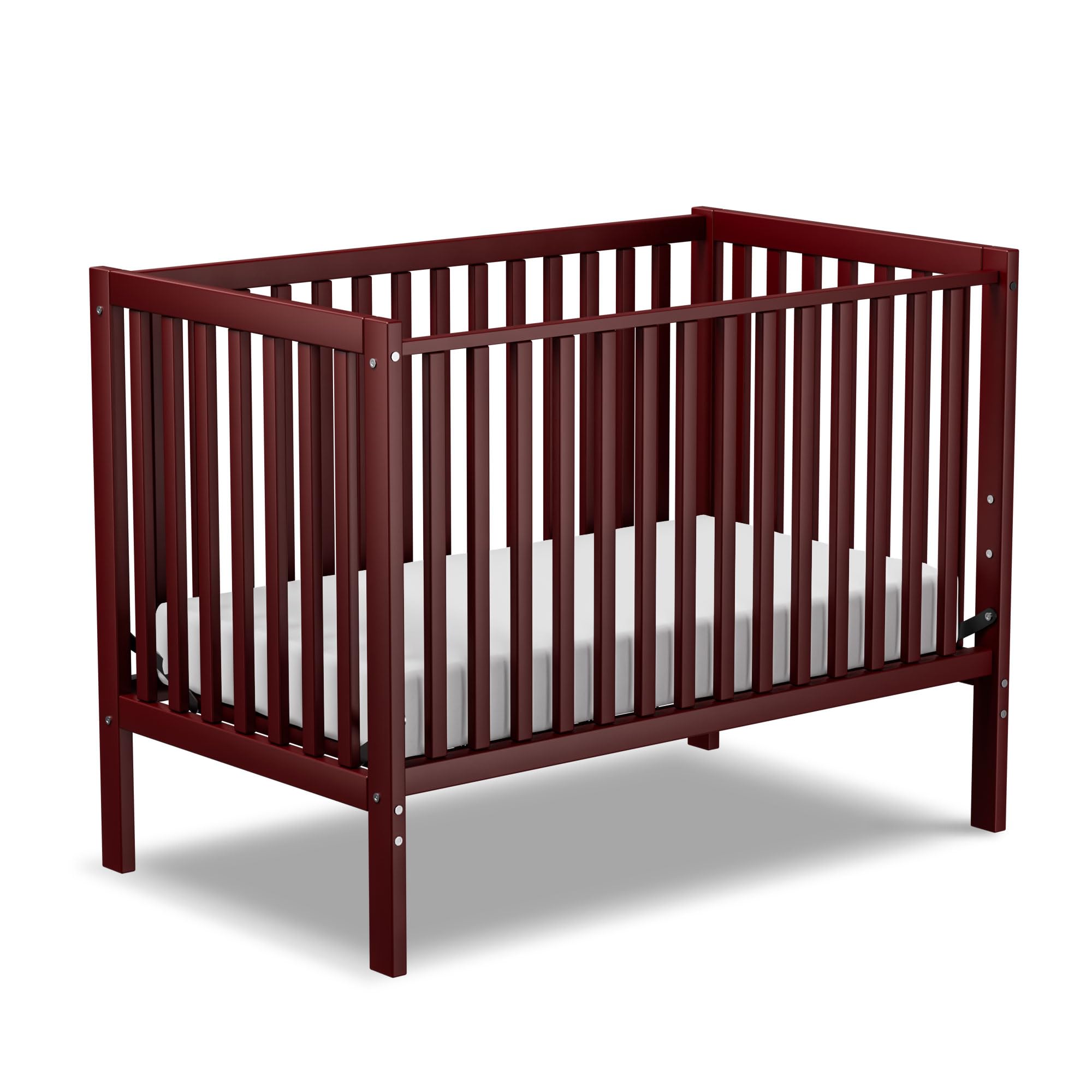 5-in-1 Convertible Baby Crib to Toddler Bed - Sustainable Natural Pinewood, Non-Toxic Finish, Full Size Nursery Furniture (Cherry) - Perfect for Small Spaces & Growing Families