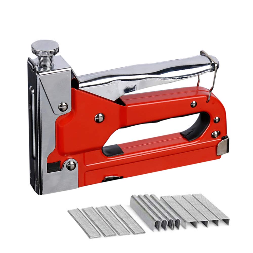 3-in-1 Heavy Duty Manual Staple Gun & Brad Nailer with 3000 Staples - Perfect for Upholstery, Carpentry, Furniture Repair & Home Decoration (160×115mm) - Ideal for DIY Projects, Woodworking & Home Improvement