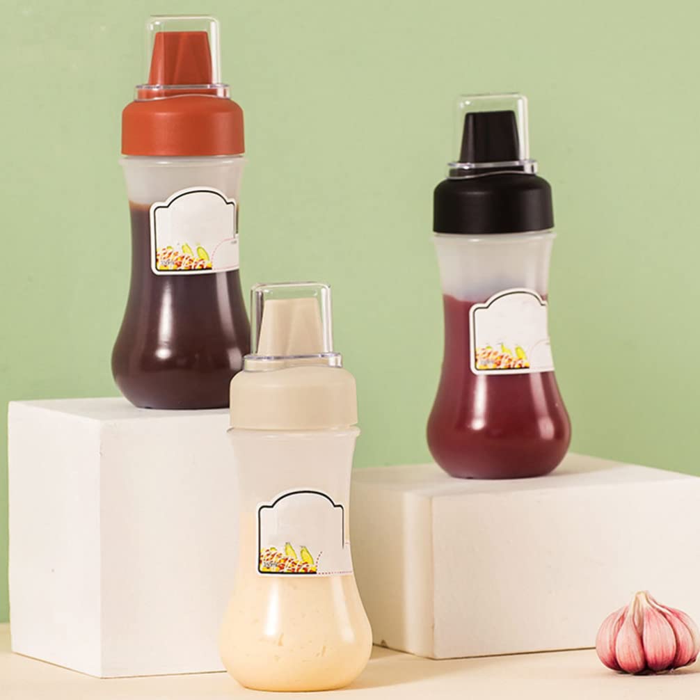 FOMIYES 2-Pack Plastic Squeeze Bottles for Mustard, Ketchup, Salad Dressing, Condiments, Painting & Crafts - Leak-Proof Sauce Dispenser for Kitchen, Baking, BBQ, DIY & Household Use