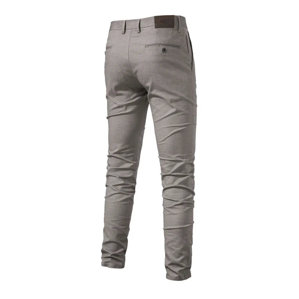 Premium Slim Fit Men's Cotton Dress Pants for Business & Social Occasions - Comfortable & Stylish Autumn Trousers for Office, Meetings & Casual Outings