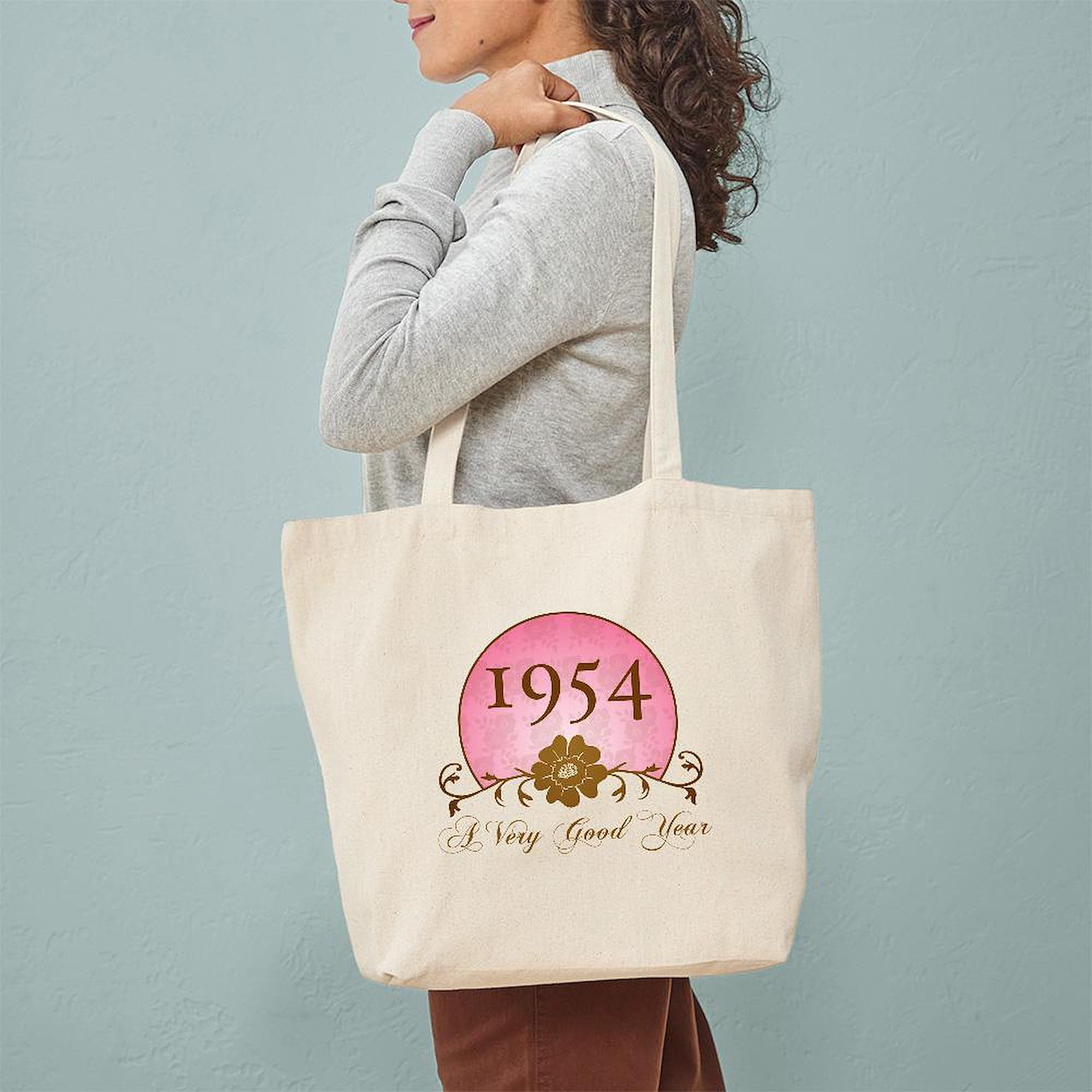 **1954 Birthday Tote Bag for Women - Natural Canvas Reusable Shopping Bag - Perfect for Groceries, Beach Trips & Gifts**