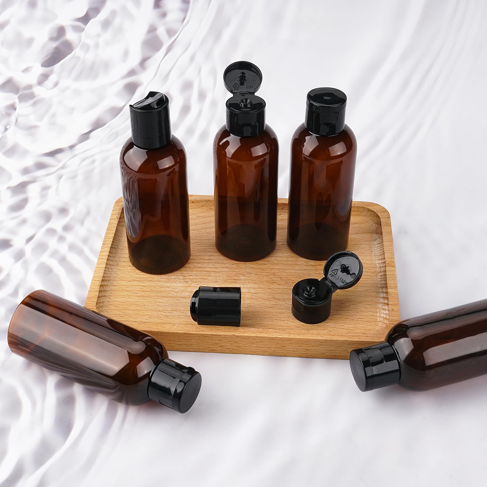 5-Pack 3.4 oz TSA Approved Leak Proof Travel Bottles with Flip Top Caps - Squeezable Plastic Containers for Shampoo, Lotion & Toiletries - Perfect for Air Travel, Gym & Vacation Essentials