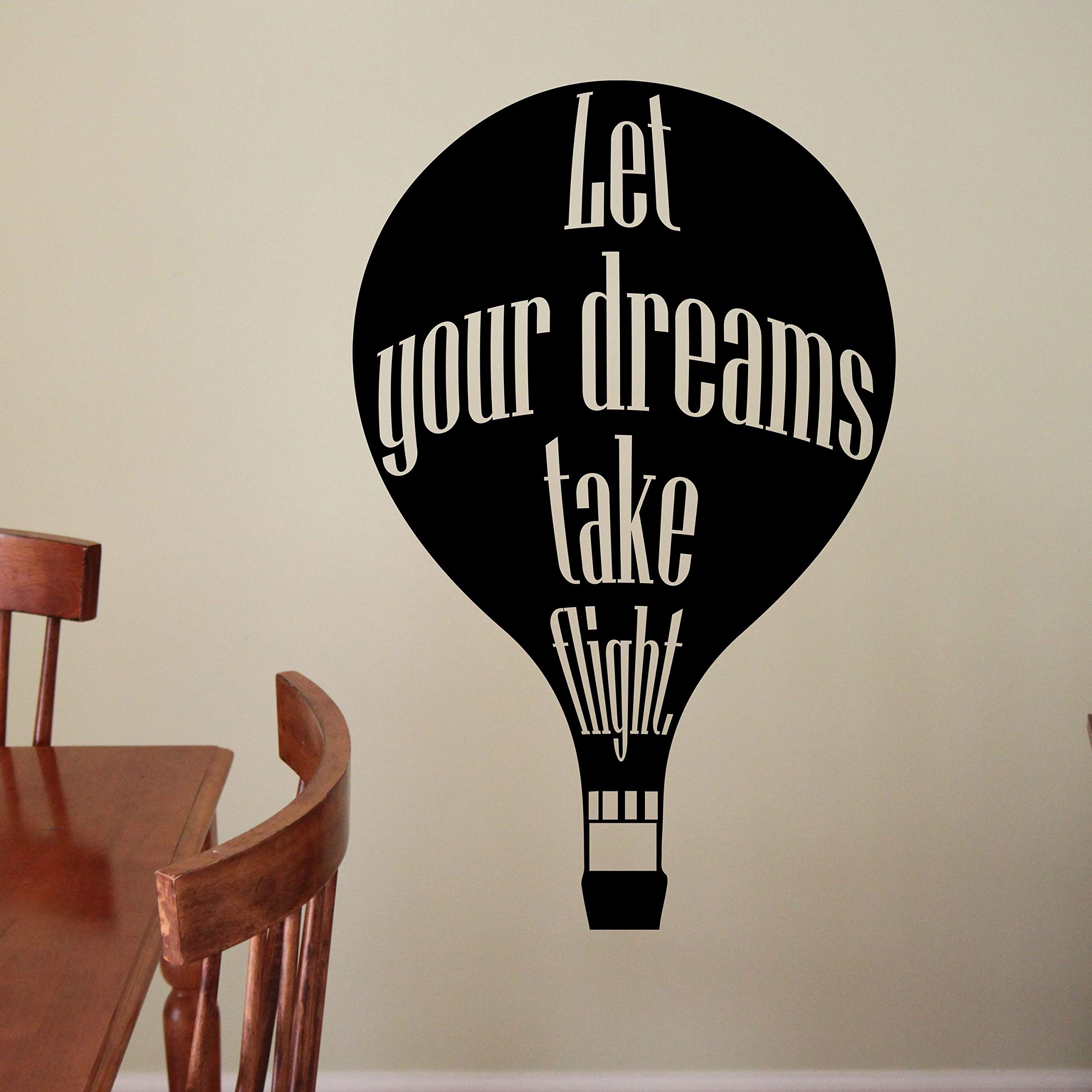 Hot Air Balloon Wall Decal Stickers - 10x8 Inch Vinyl Art Quote for Kids Room, Nursery, Bedroom & Home Decor | Fun & Inspirational Take Flight Quote Design for Girls, Boys, Kindergarten & Garage