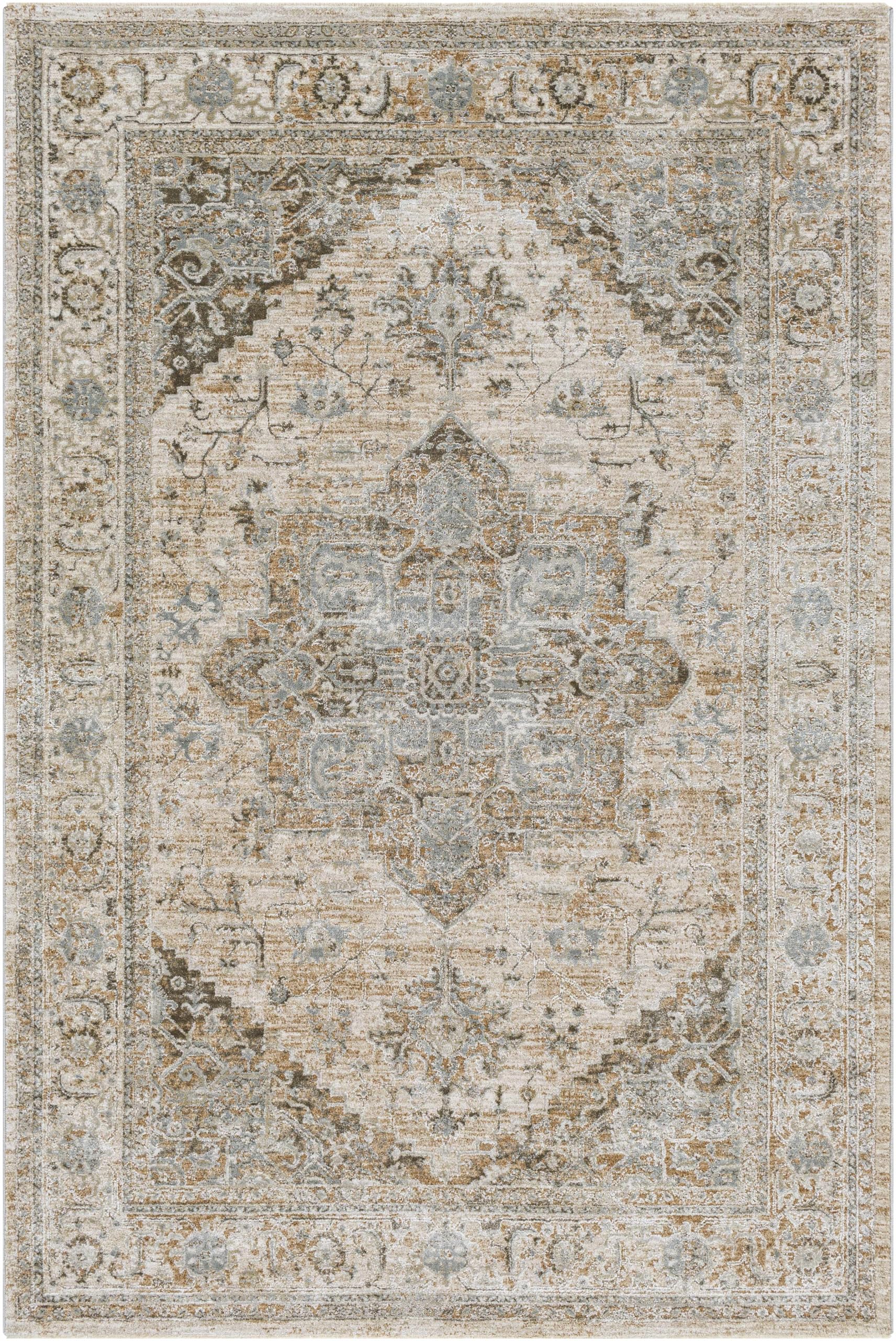 Hauteloom Ballisodare Soft Plush Area Rug for Living Room & Bedroom - Gray, Green, Beige - 9' x 12'2