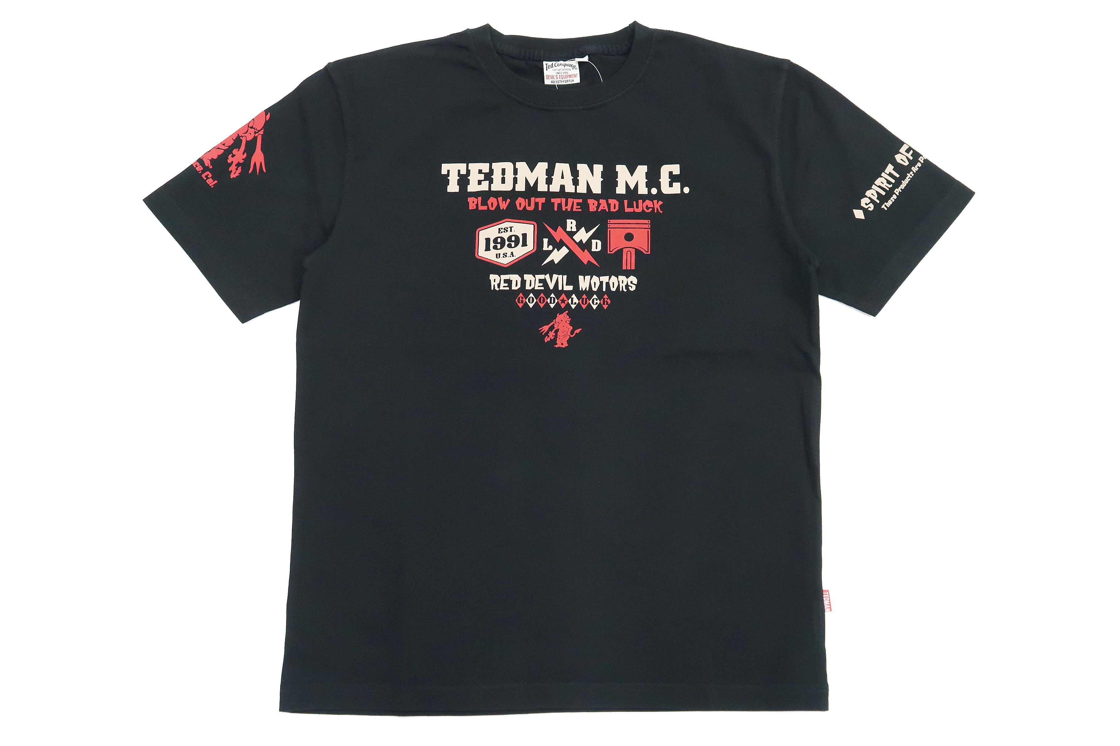 Tedman Men's Lucky Devil Military Graphic Short Sleeve T-Shirt - Black | Casual Streetwear & Vintage Style Tee for Everyday Wear, Parties, and Gifts