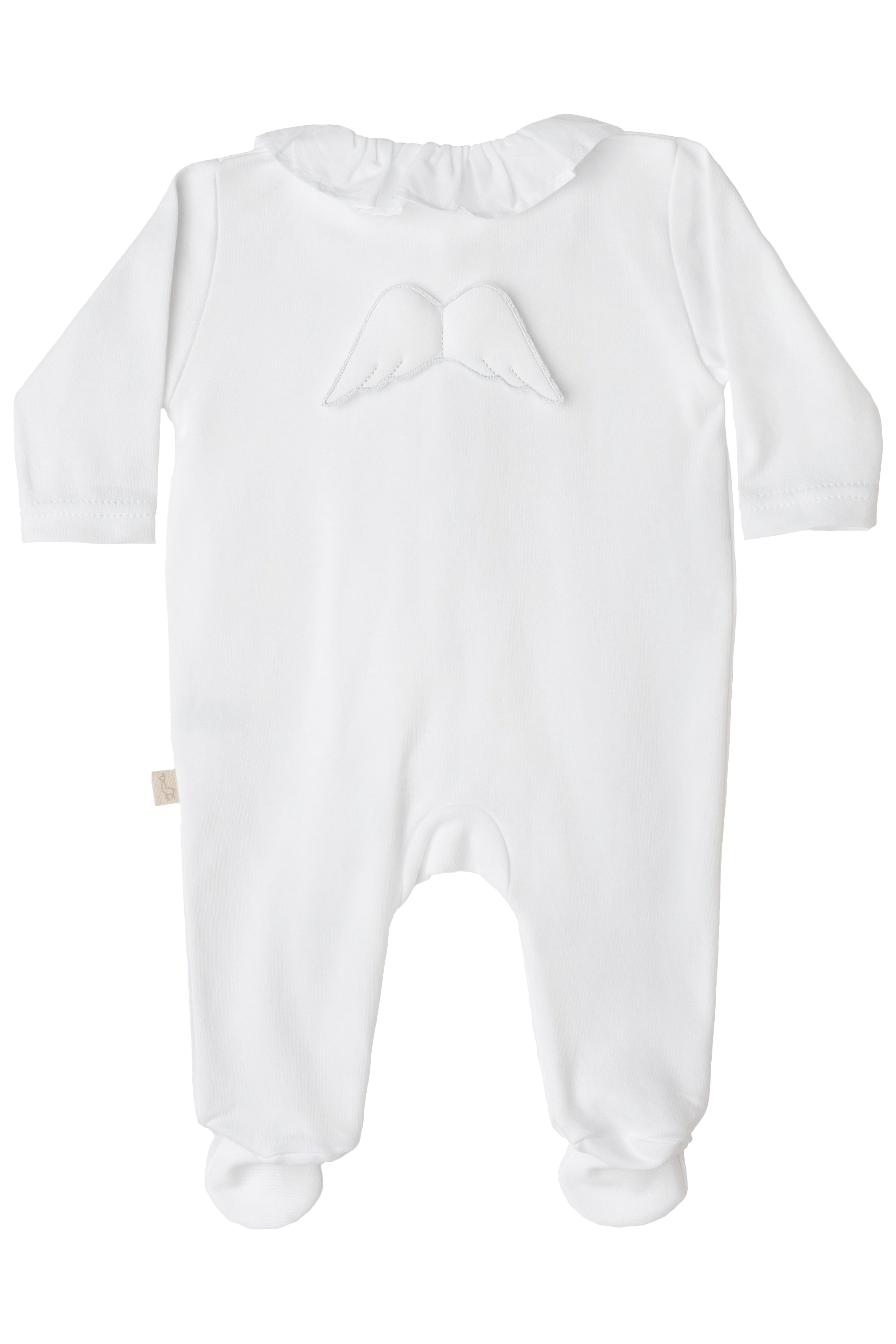Cotton Angel Wing Ruffle Collar Baby Sleepsuit - Soft & Comfortable Newborn Pajamas for Girls & Boys - Perfect for Bedtime, Photography & Special Occasions