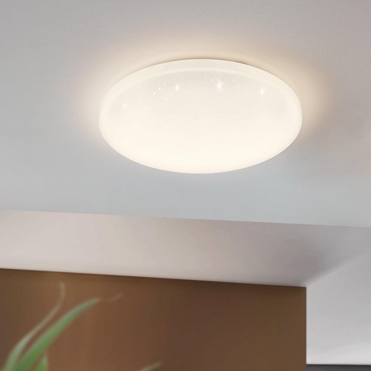 Eglo Frania S Round LED Flush Mount Ceiling Light - 55cm/21.7 Inch Modern Fixture for Bedroom, Kitchen, Hallway & Living Room Lighting