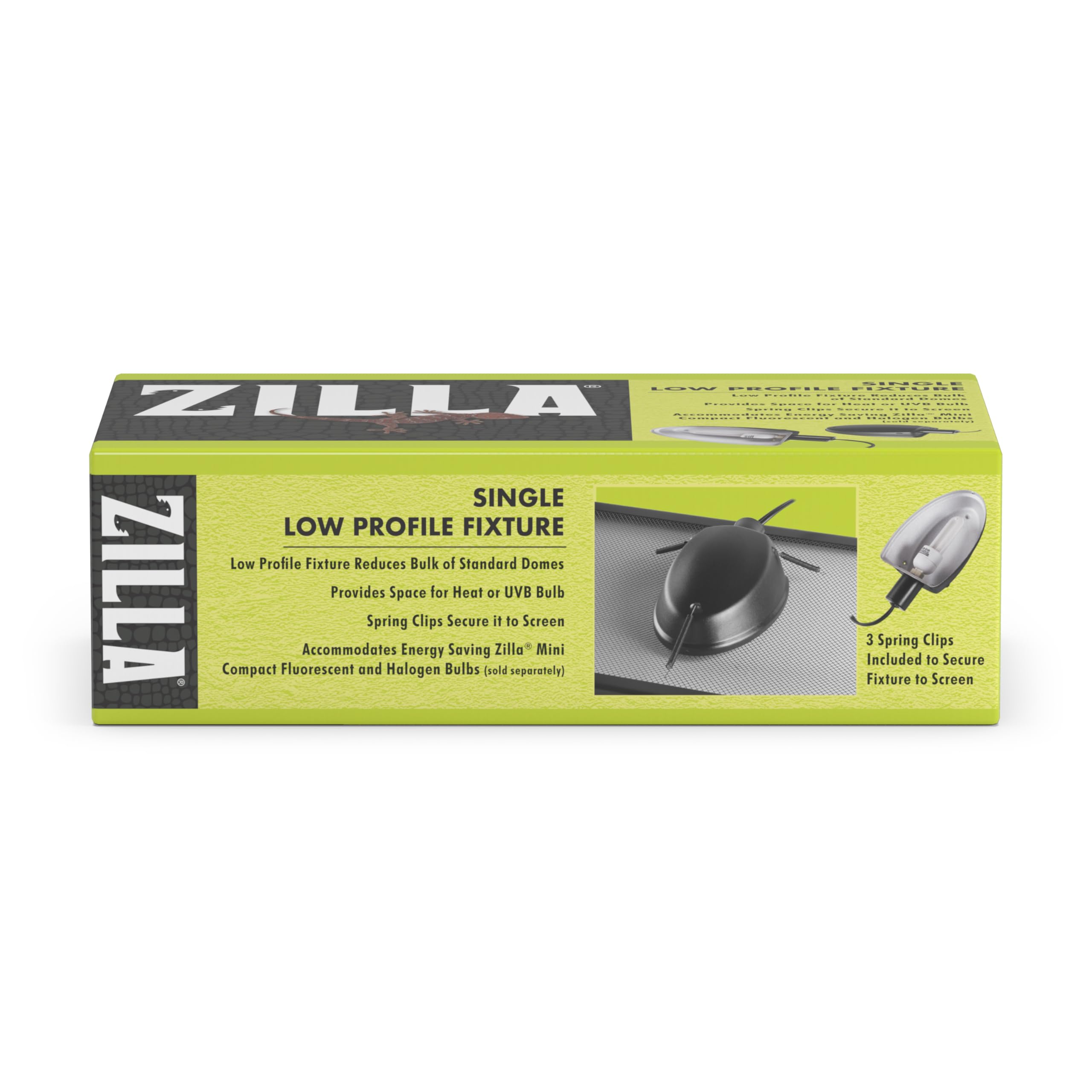 Zilla Low Profile Reptile Terrarium Light Fixture - Single Black Heat Lamp for Lizards, Snakes & Amphibians - Perfect for Desert & Tropical Habitat Setups