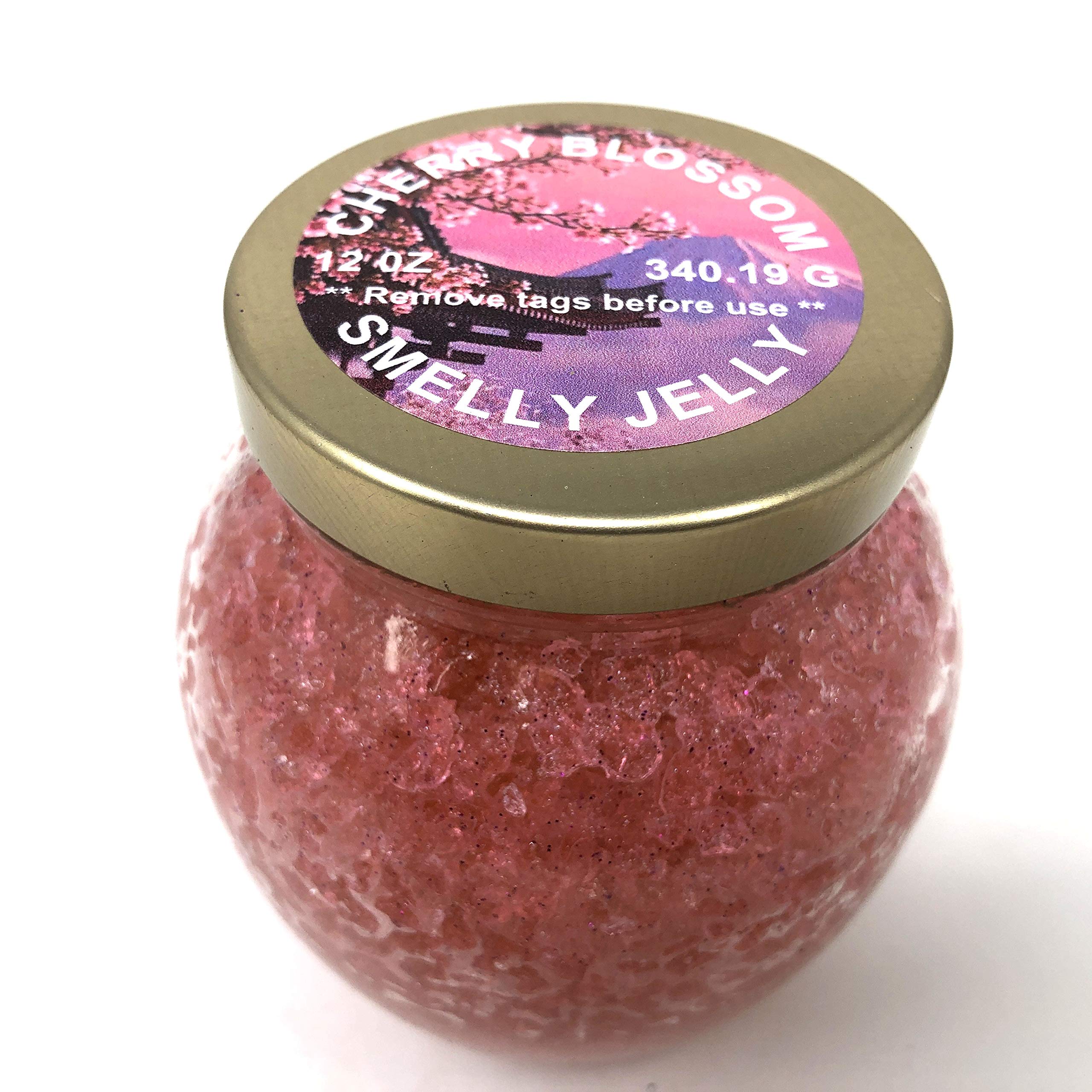 Smelly Jelly Cherry Blossom Scented Wax Melts - 12oz Handcrafted Glass Jar, Floral Home Fragrance Alternative to Candles | Room Freshener for Bedroom, Bathroom & Office
