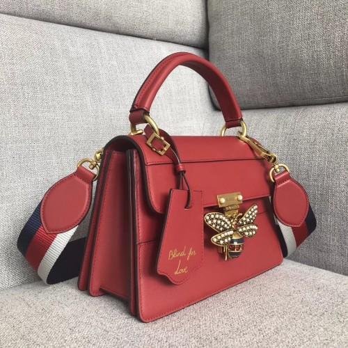 Gucci Queen Margaret Genuine Leather Handbag for Women - Red Crossbody Purse | Perfect for Work, Travel & Evening Events