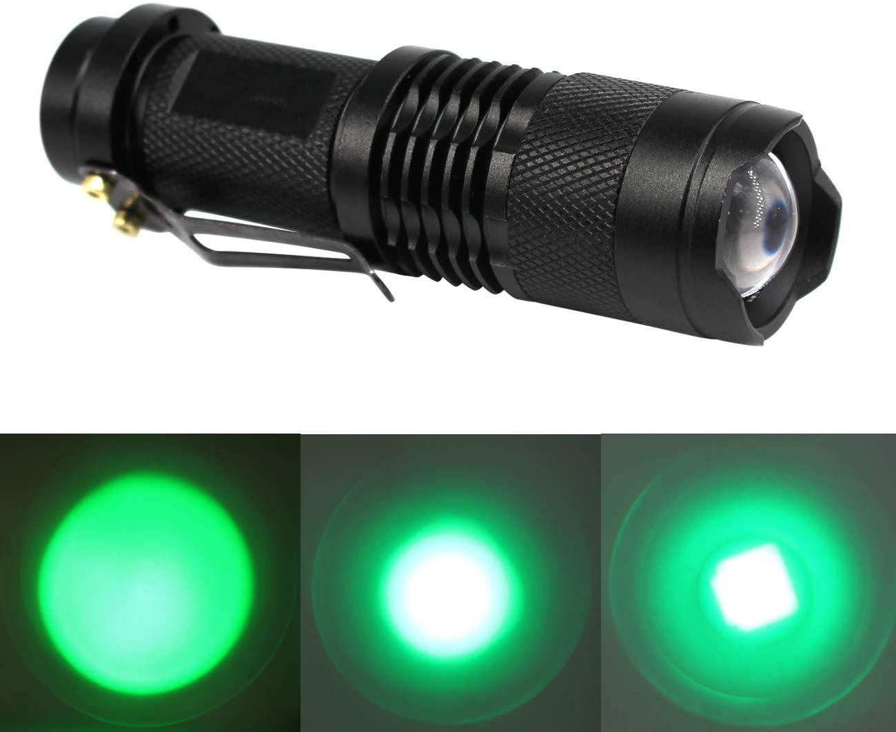 MODOAO Mini LED Flashlight with Green Red Blue Light - 3 Modes for Camping, Hiking, Night Vision, Fishing & Cycling | Compact & Bright for Outdoor Adventures, Emergency Kits & Nighttime Activities (Blue)