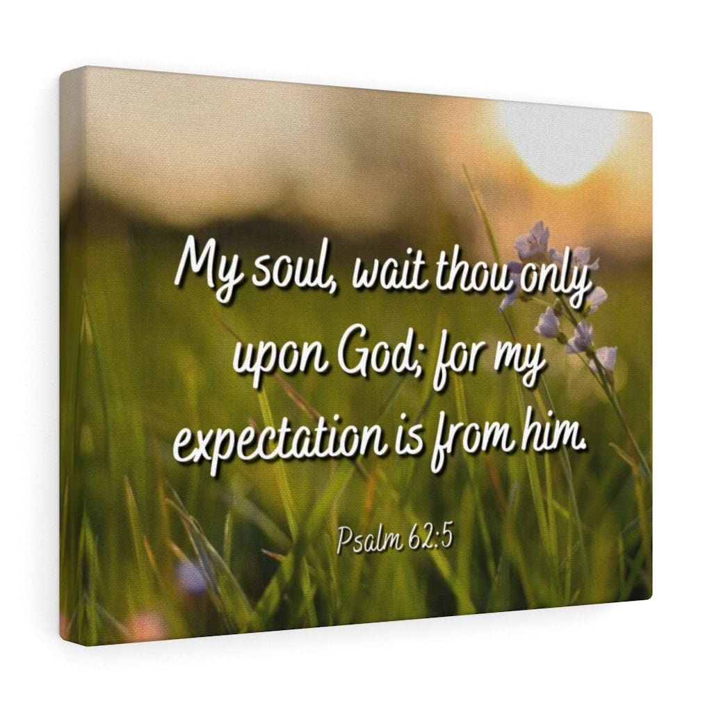 Christian Wall Art - Psalm 62:5 Bible Verse Print - Ready to Hang Scripture Decor for Home, Church & Office - Inspirational Gift for Weddings, Baptisms & Housewarming