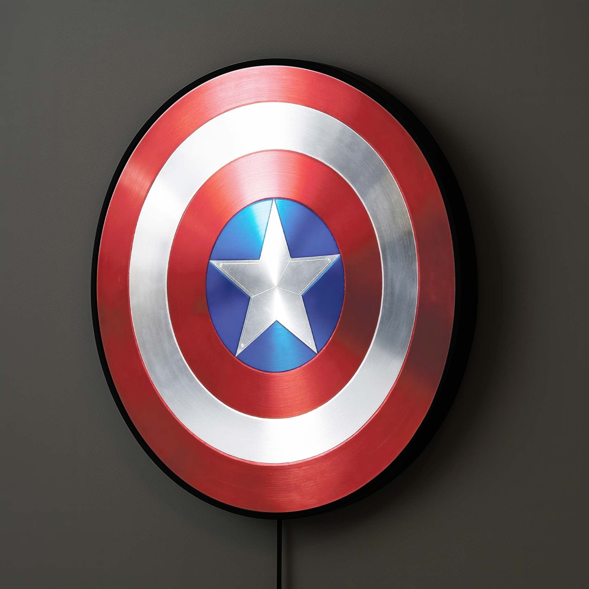 Shield Backlit Tempered Glass Wall Art - Modern LED Illuminated Home Decor for Living Room, Bedroom & Office