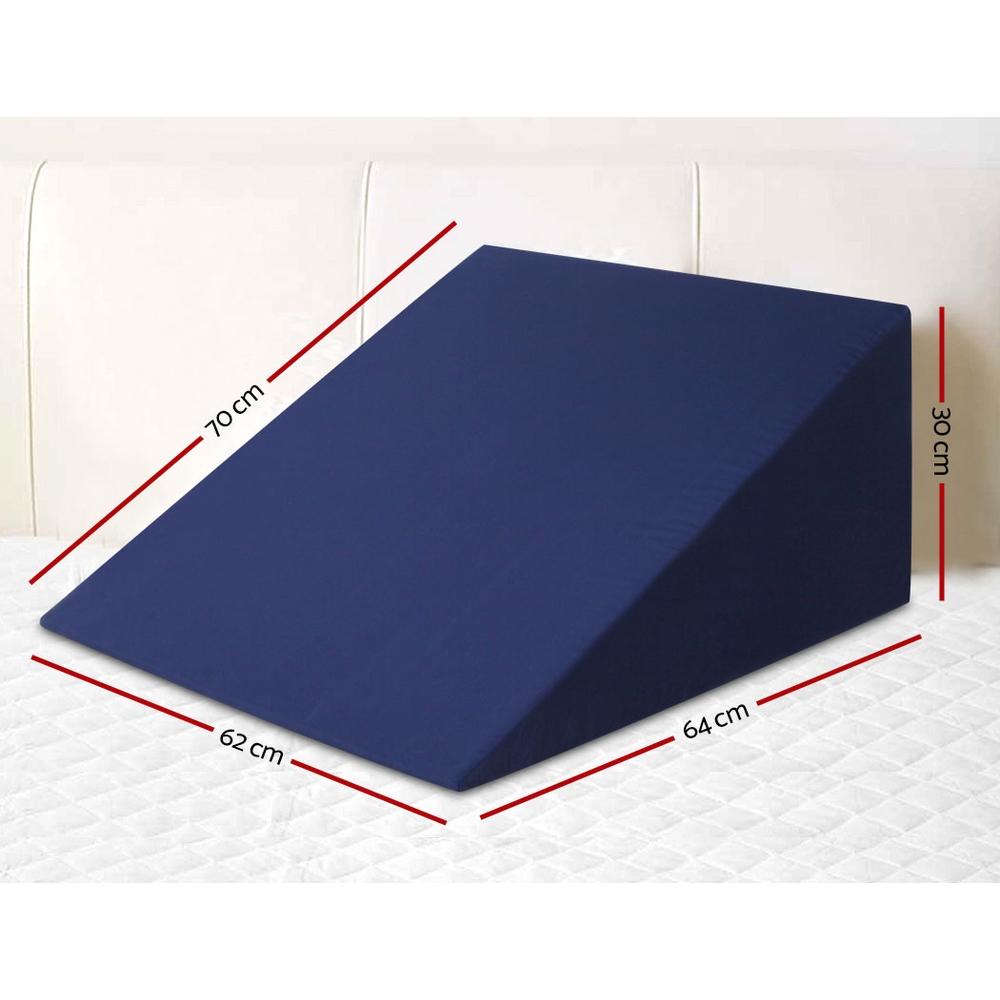 Orthopedic Foam Wedge Back Support Pillow for Office Chair & Car Seat - Blue - Relieve Back Pain & Improve Posture While Working or Driving