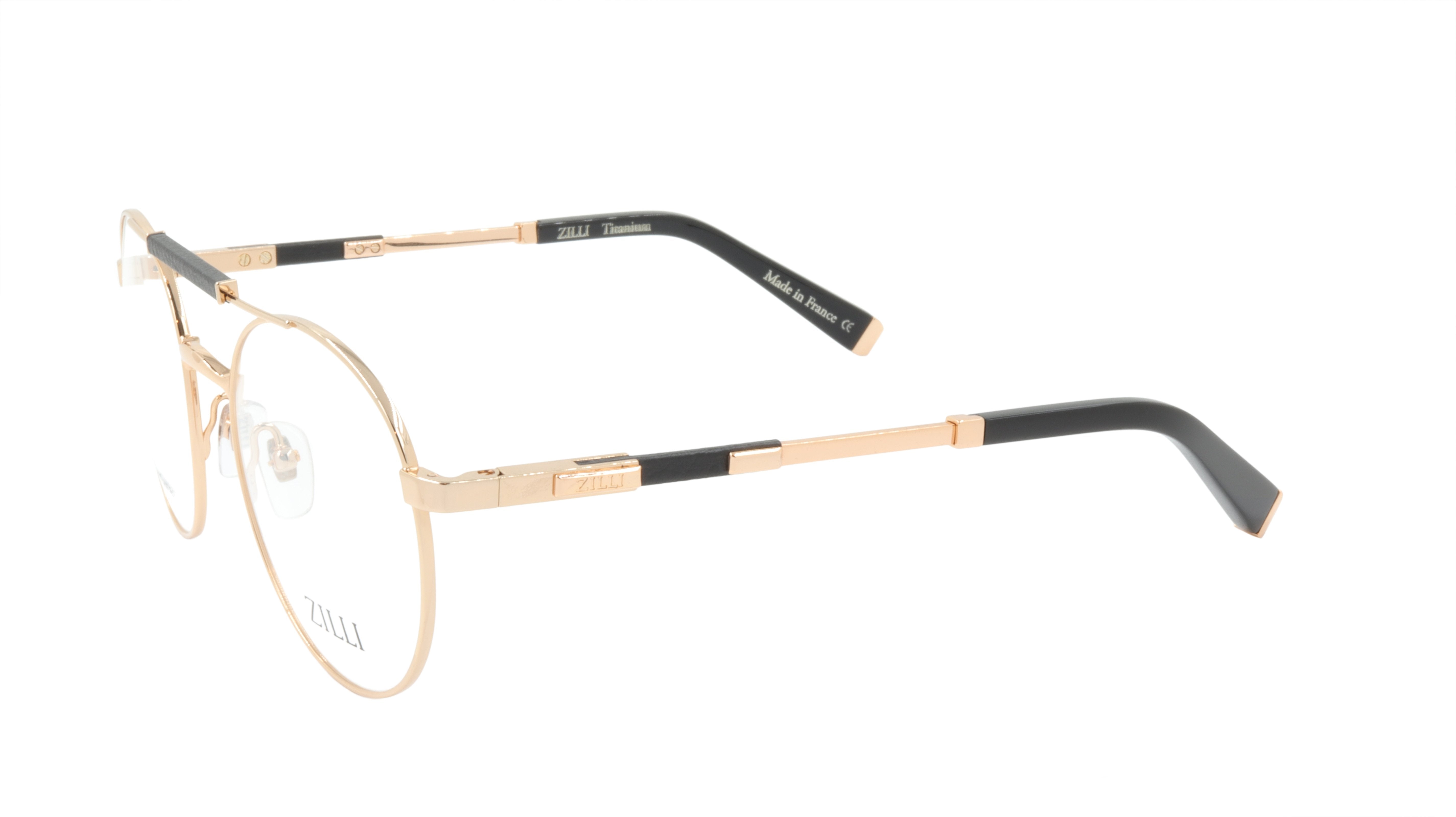 Premium ZILLI Eyeglasses Frame - Titanium & Acetate Leather Blend - Handcrafted in France (Model ZI 60037 C01) - Perfect for Business, Reading & Fashion Accessories
