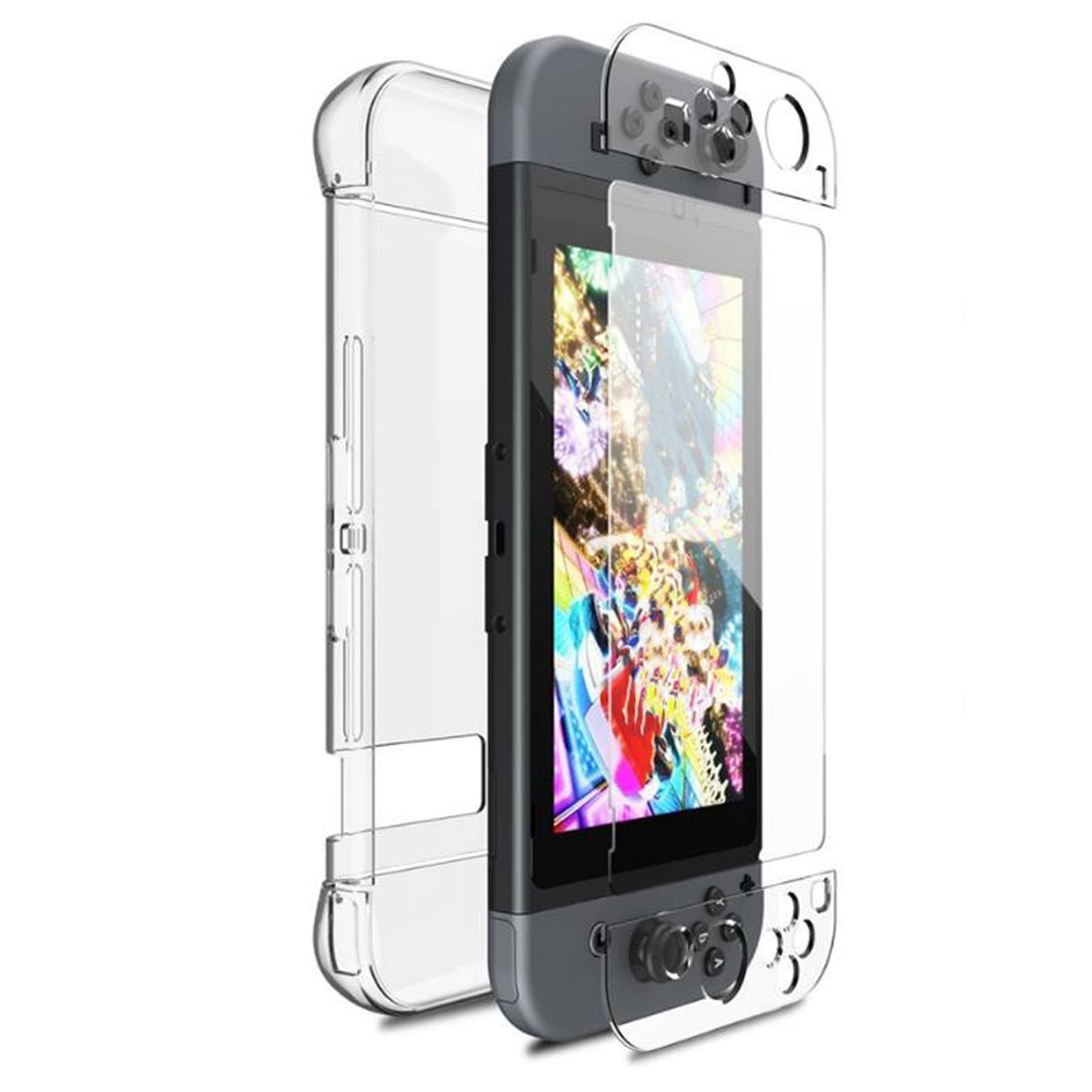 Tangxi Transparent Thin Protective Cover for Nintendo Switch Console - Dockable Gamepad Shell Case for Switch Controller | Perfect for Gaming, Travel & Home Entertainment