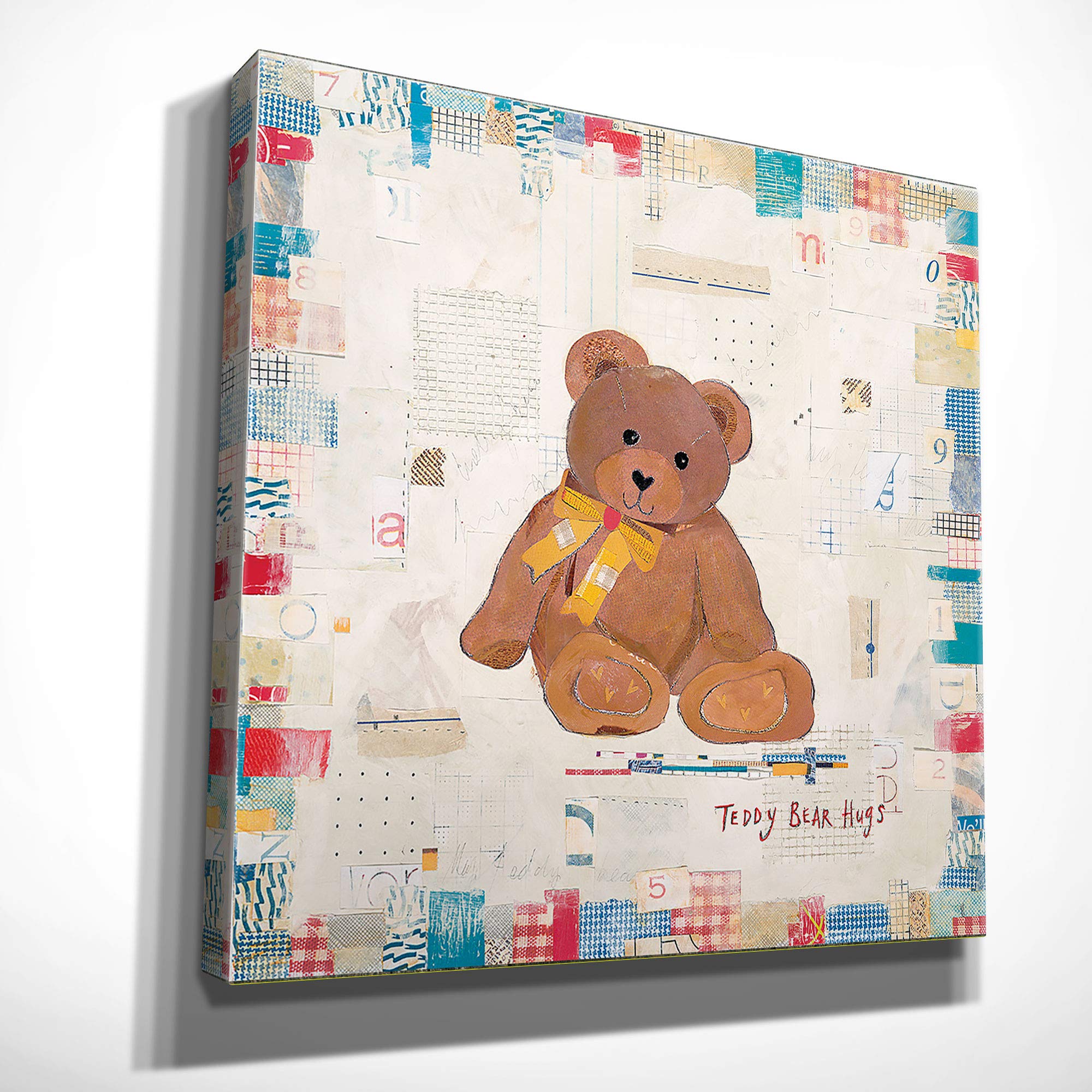 Renditions Gallery Teddy Bear Hugs Animal Wall Art Decor - 32x32 Inches, Nursery, Kids Room, Playroom Decor - Perfect for Baby Shower Gifts & Children's Bedroom Wall Decor