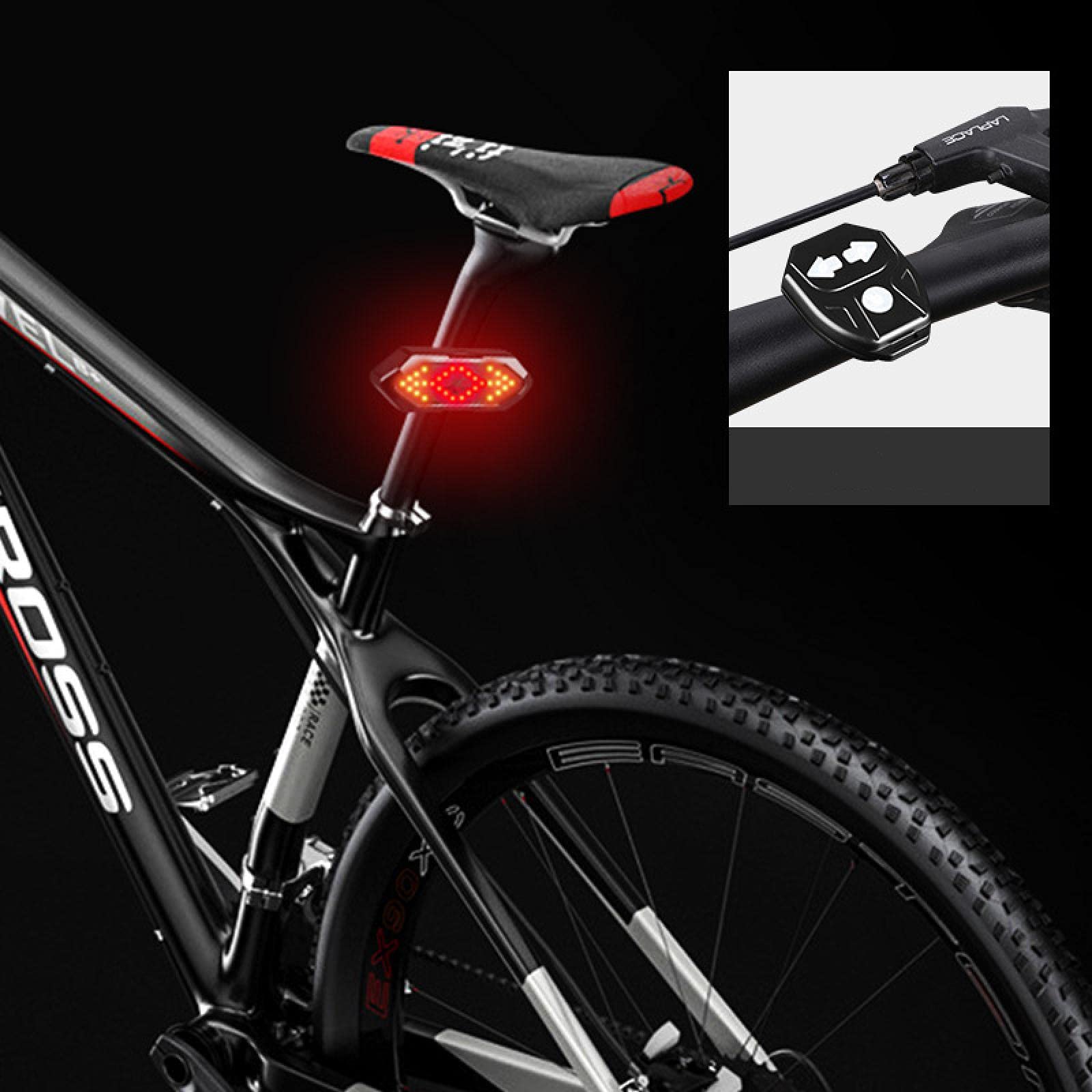 HSRWARE Bicycle Steering Tail Light with Horn - Ultra Bright LED Mountain Bike Safety Light, Waterproof Cycling Accessories for Men & Women - Perfect for Night Riding, Commuting, and Outdoor Adventures