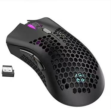 Professional Wireless Silent Mouse - 7 Button Backlit Ergonomic Gaming Mouse with Honeycomb Design (BM600) for PC, Laptop, Office & Gaming Use